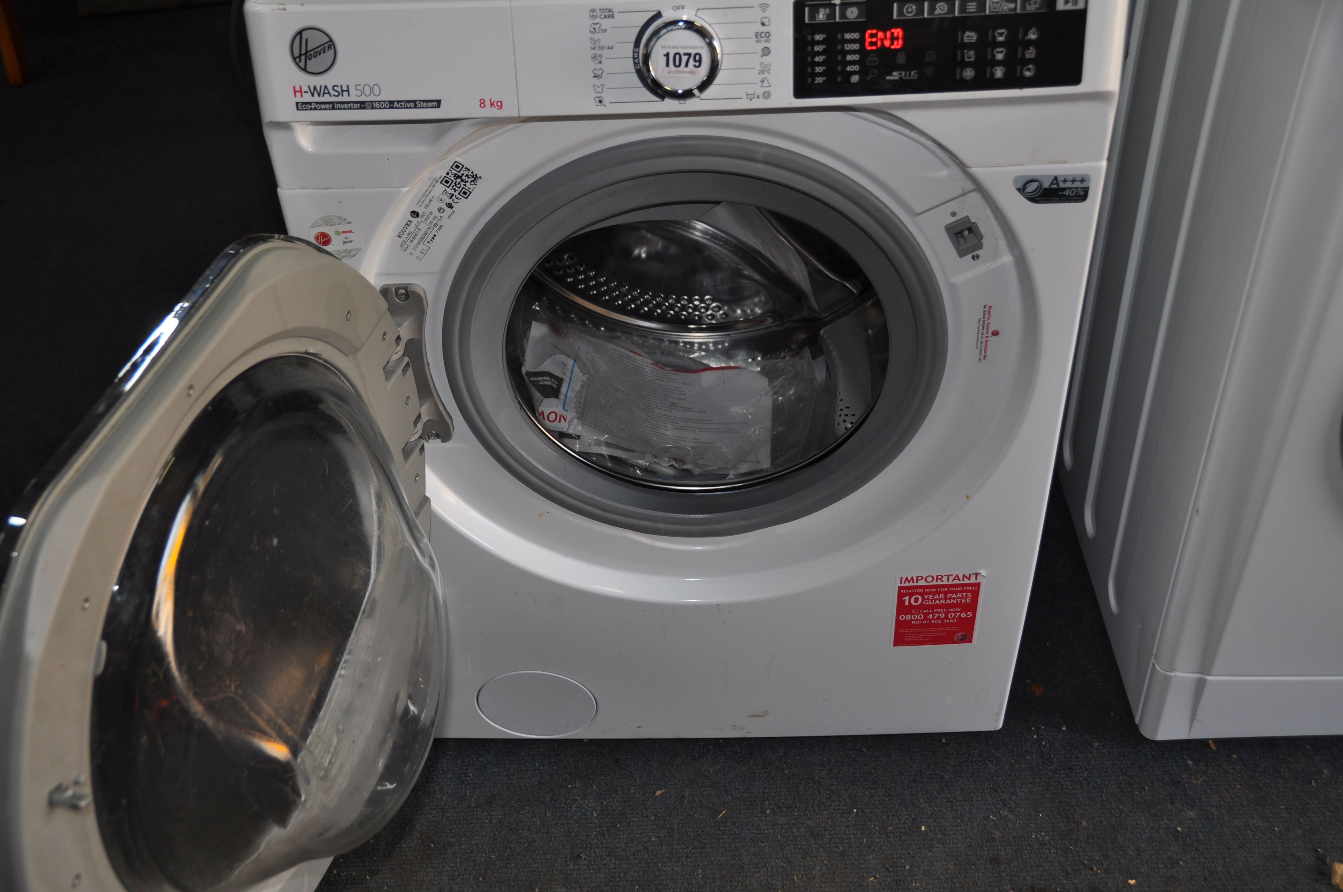 A HOOVER H-WASH 500 WASHING MACHINE width 60cm depth 55cm height 85cm (PAT pass, spin cycle run - Image 2 of 2