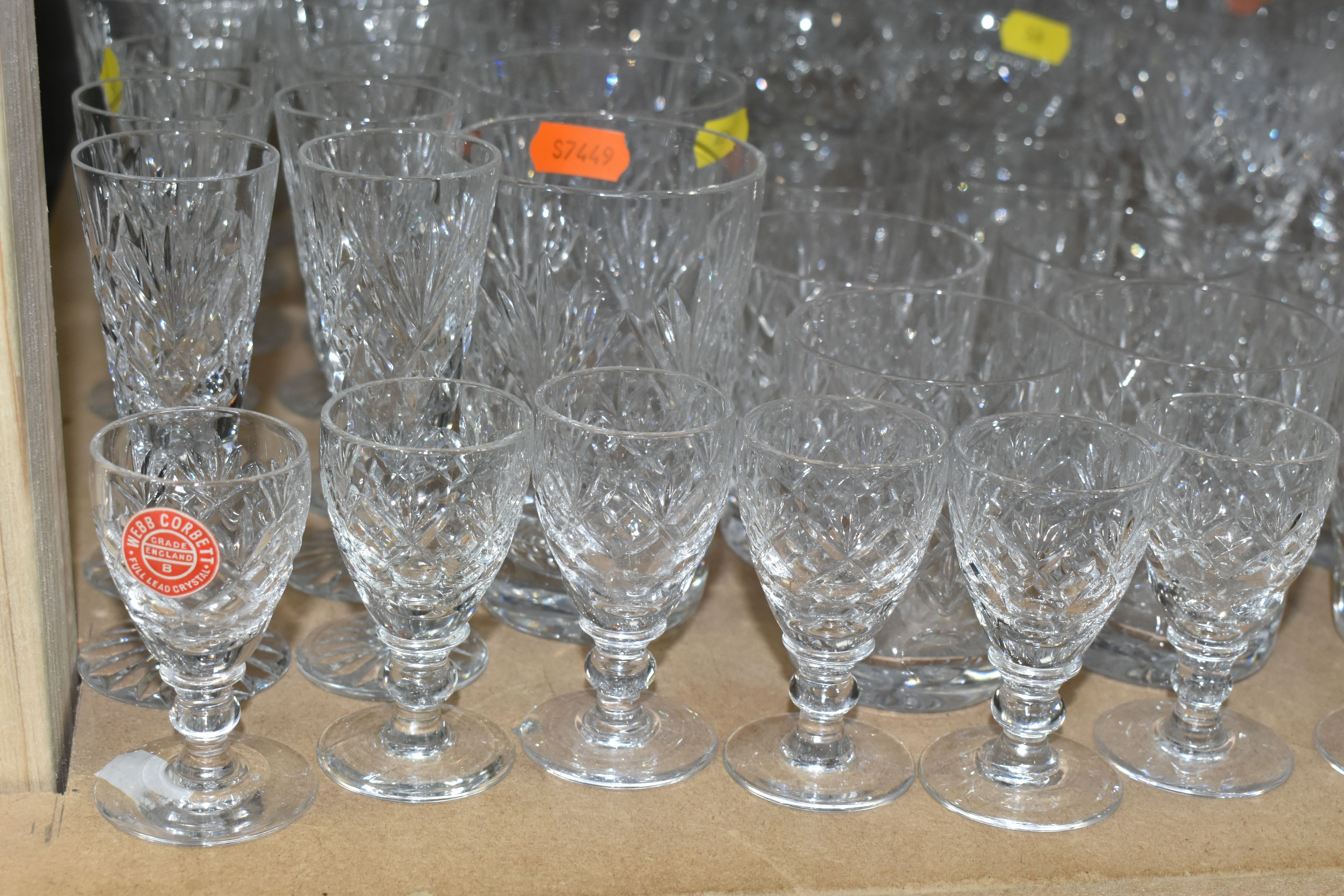 A QUANTIY OF CUT GLASS DRINKING GLASSES, to include eight Webb Corbett sherry?, brandy and port? - Image 4 of 7