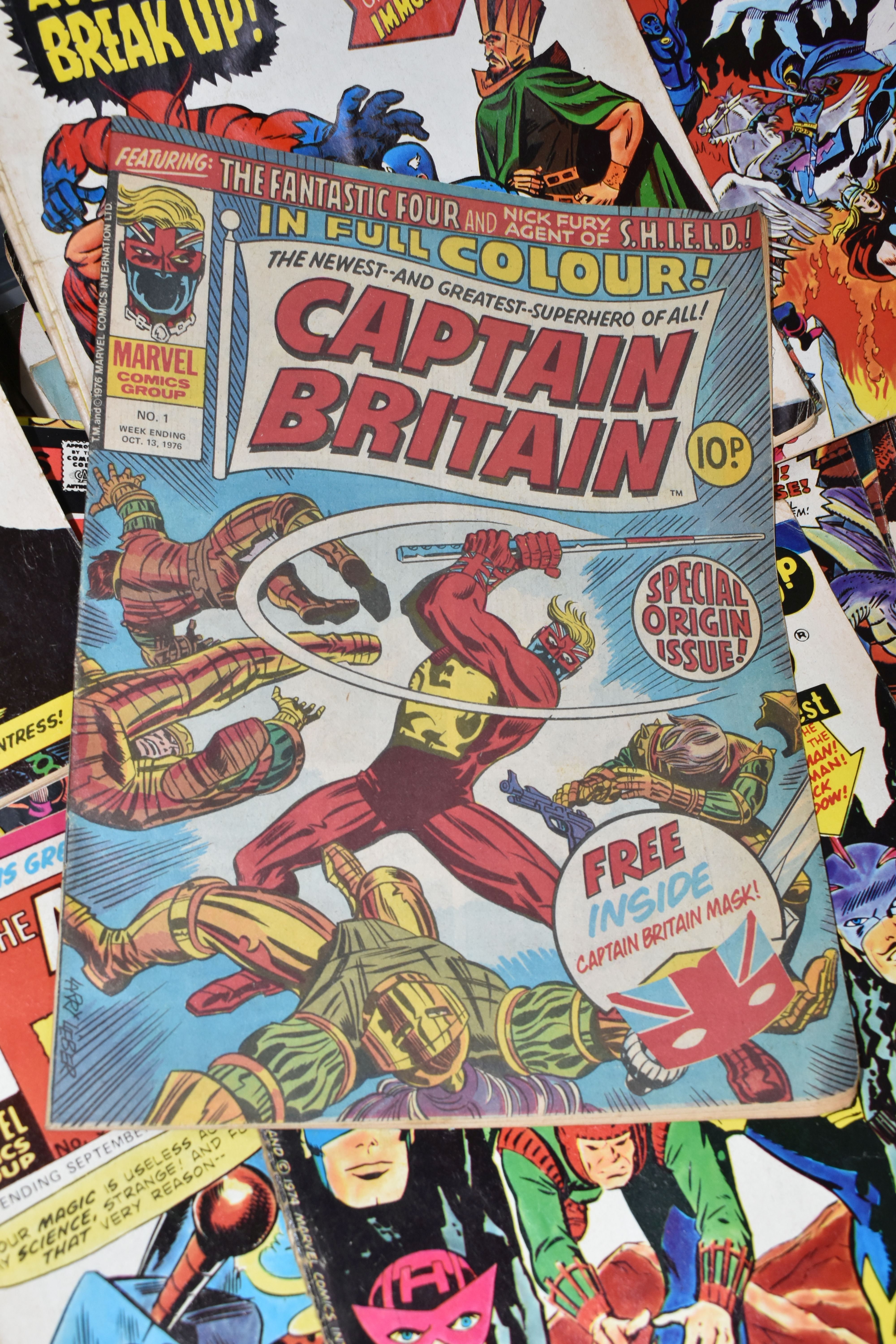 BOX OF MOSTLY MARVEL UK COMICS INCLUDING CAPTAIN BRITAIN NUMBER 1, also includes comics from - Image 2 of 8