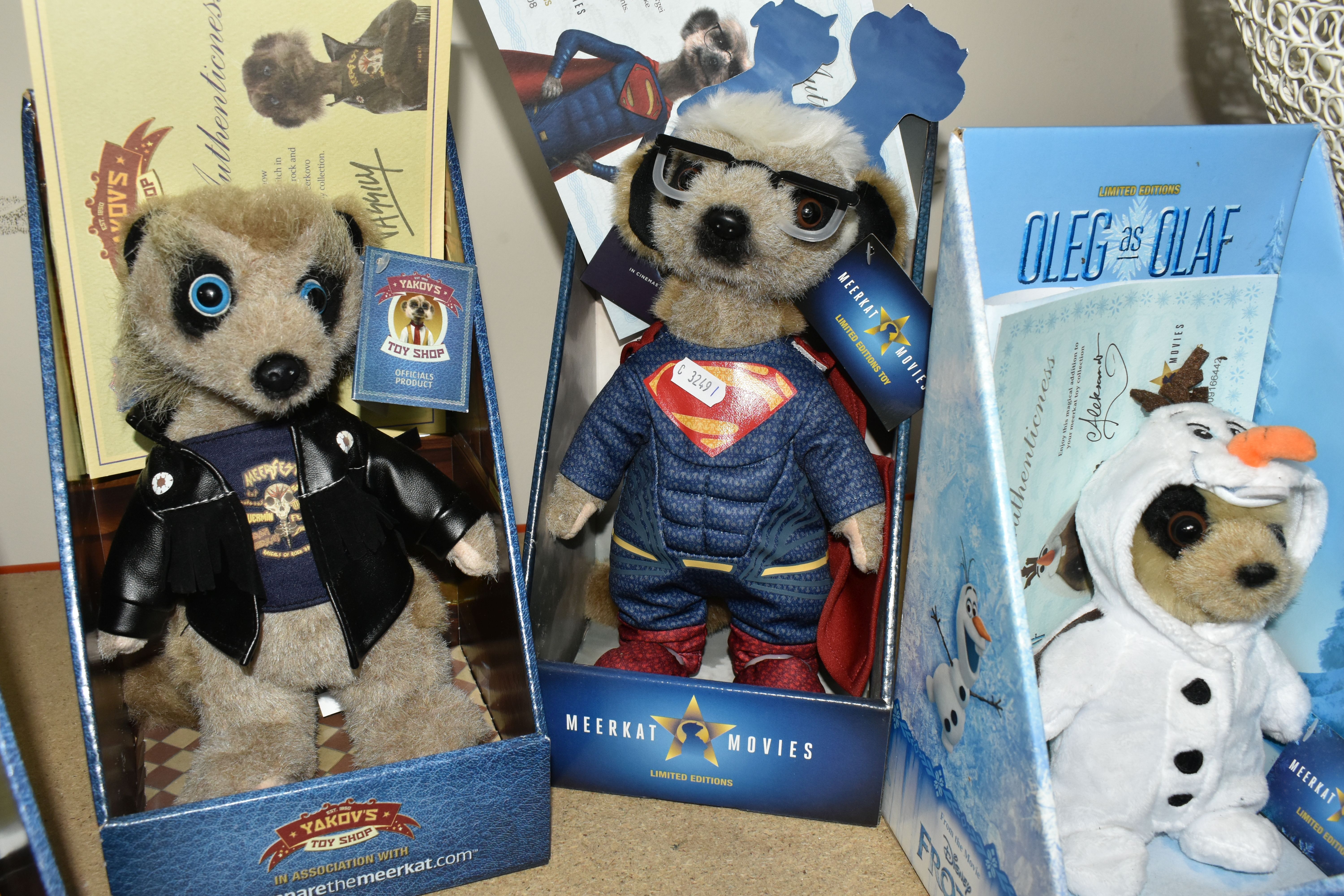 FIVE BOXED 'YAKOVS TOY SHOP' MEERKAT SOFT TOYS, comprising Maiya, Oleg as Olaf, Sergei as - Image 2 of 2