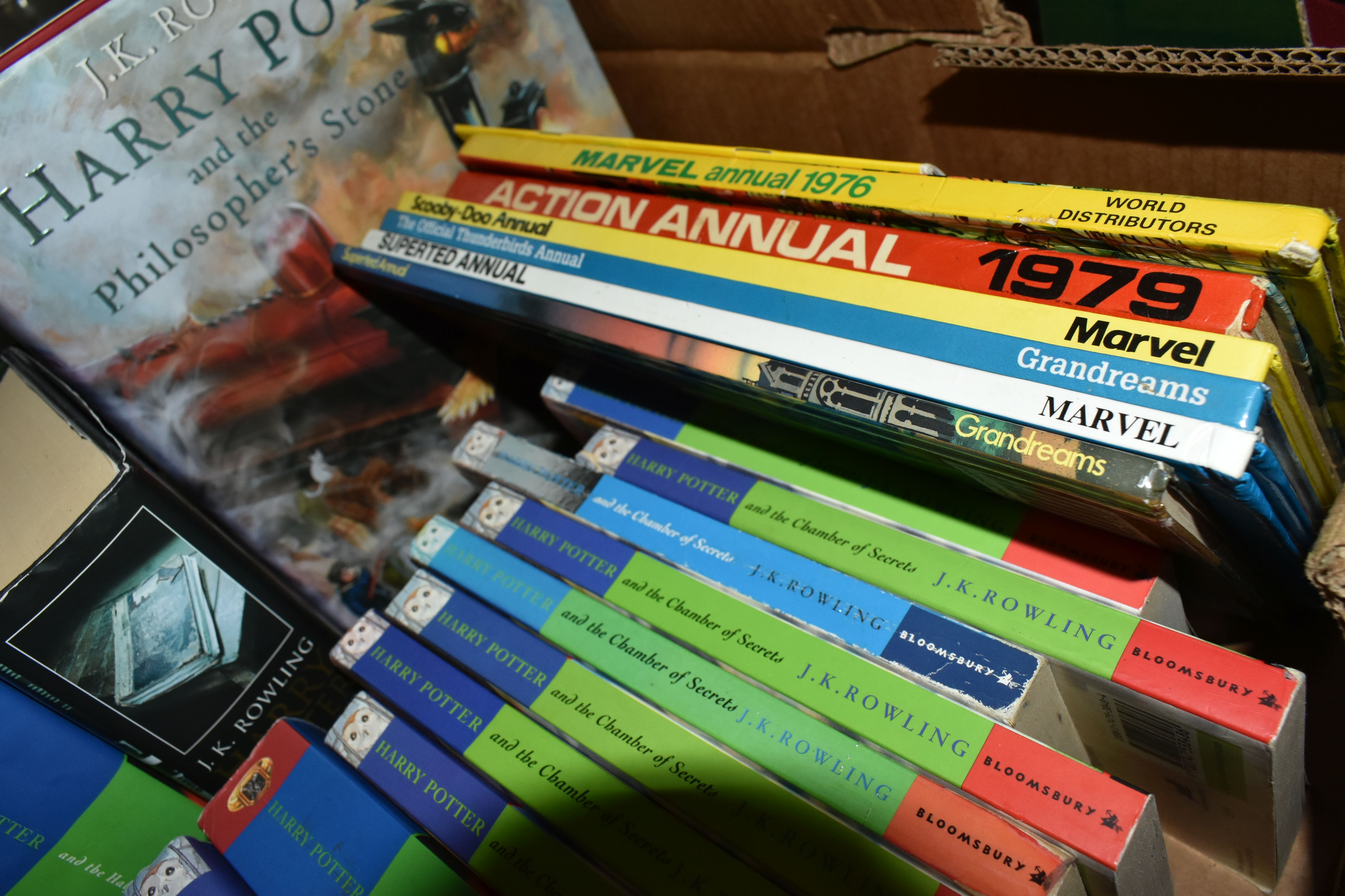 TWO BOXES OF HARRY POTTER AND OTHER BOOKS, to include multiple copies of the first four Harry Potter - Image 4 of 4