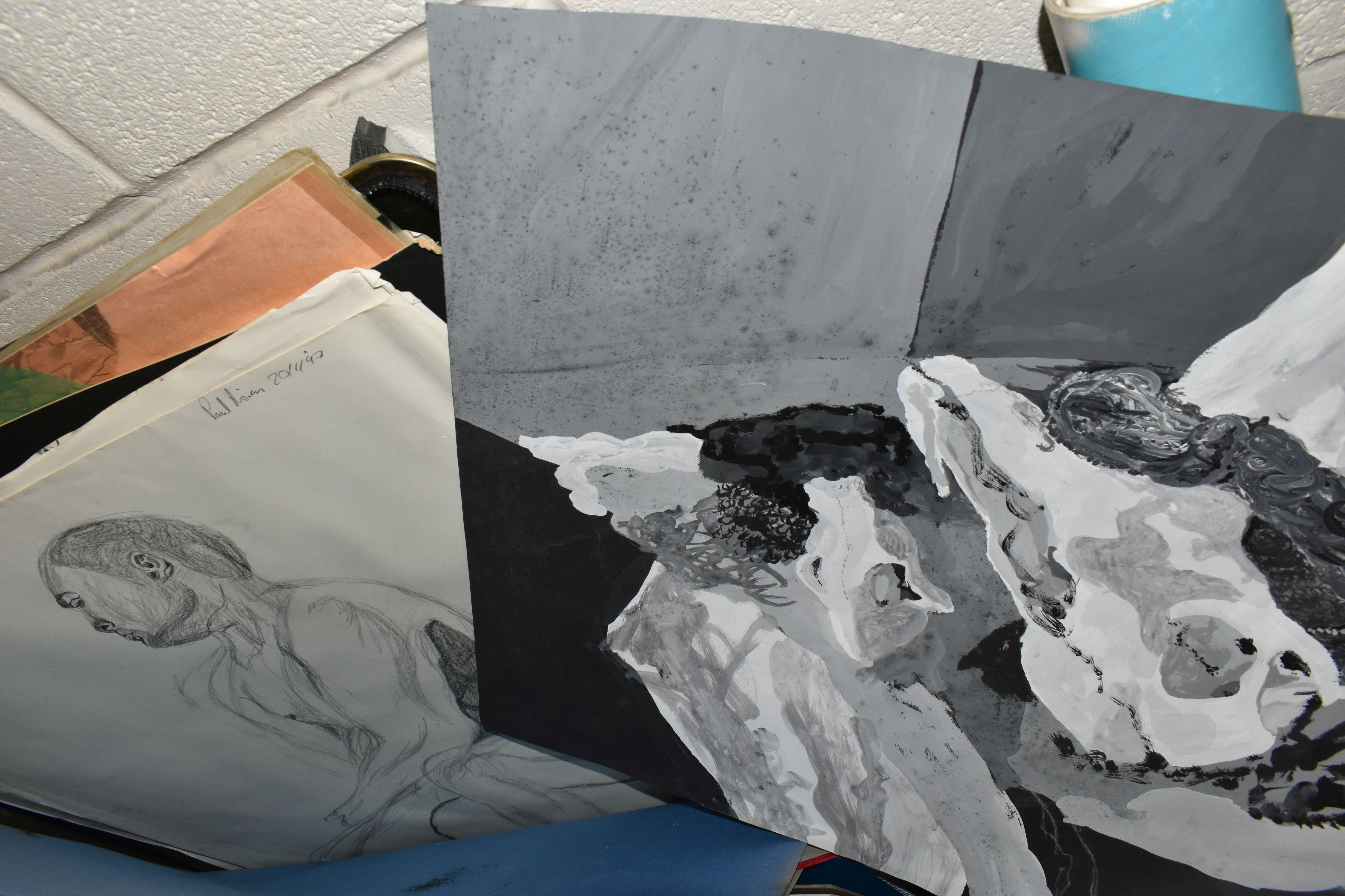 A FOLIO OF STUDENT ARTWORK BY PAUL NIXON, to include sketch books and a quantity of loose works on - Image 5 of 7