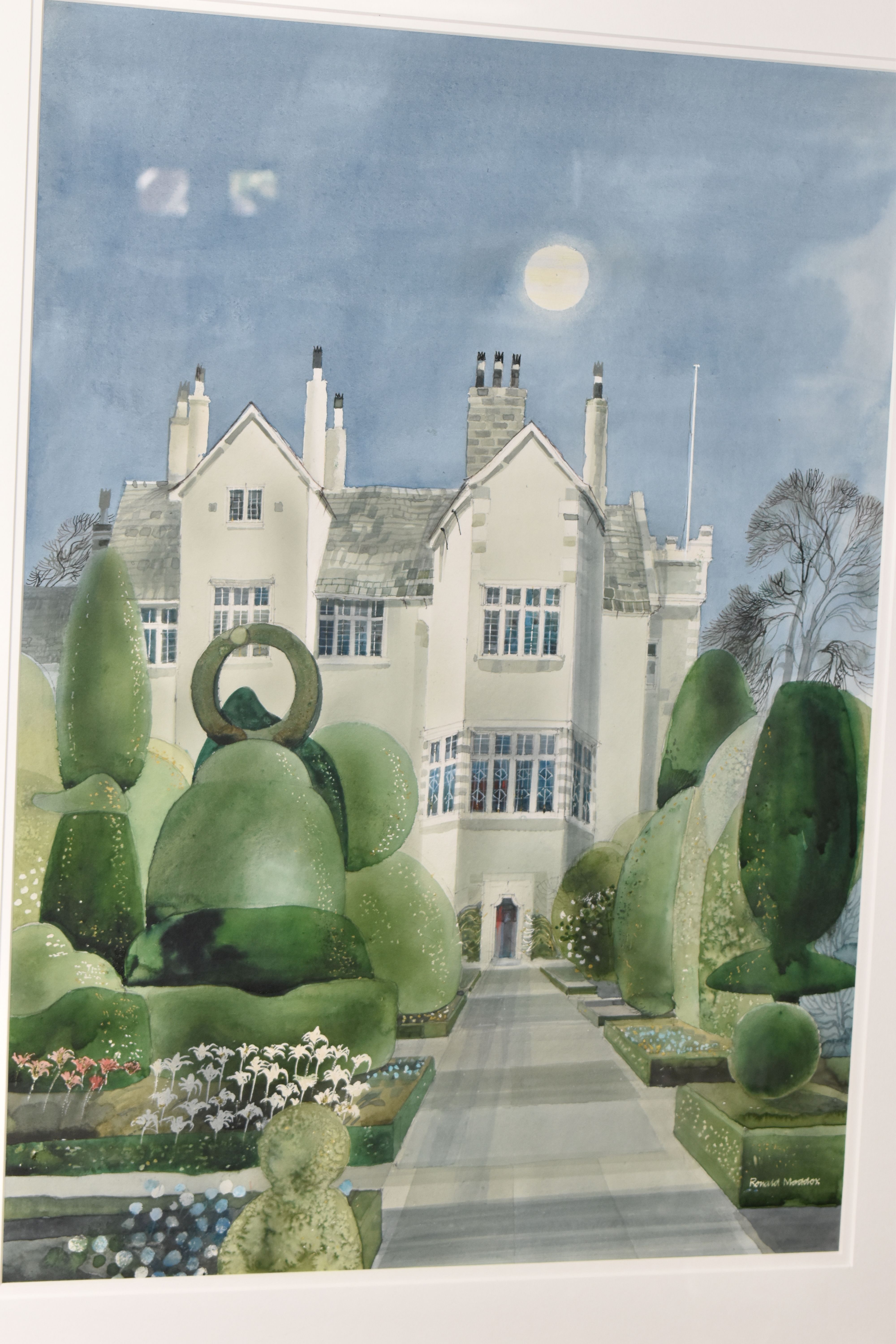 RONALD MADDOX (1930-2018) 'TOPIARY GARDEN , LEVENS HALL', a depiction of the Elizabethan house and - Image 2 of 5