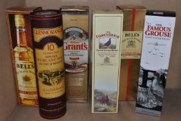 SIX BOTTLES OF WHISKEY comprising one bottle of GLENMORANGIE 10 Year Old Single Highland Malt, 40%
