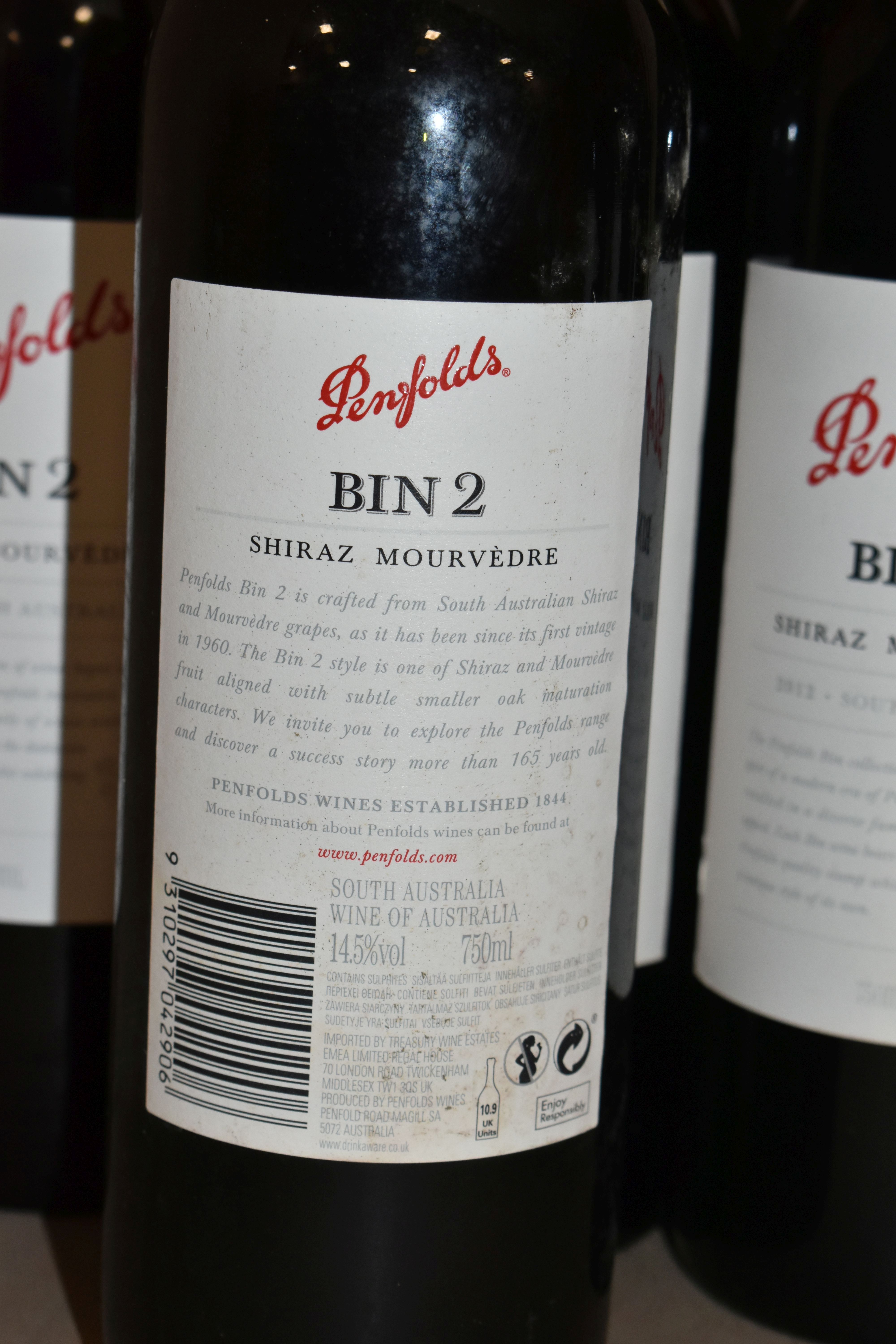WINE, Eight Bottles of PENFOLDS BIN 2 SHIRAZ MOURVEDRE 2012 (Aus) 14.5% vol. 750ml, all seals - Image 2 of 3