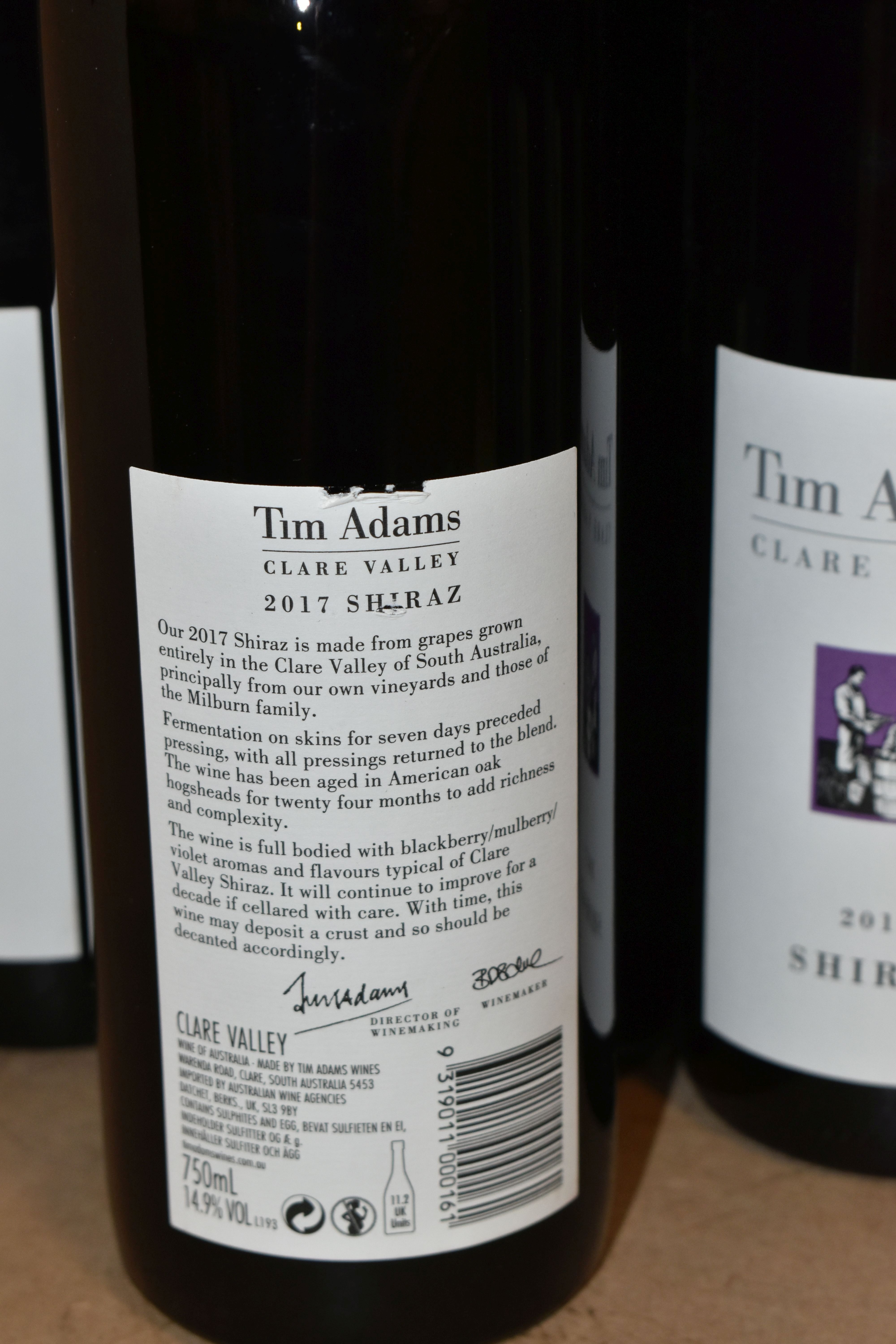 WINE, Twelve Bottles of TIM ADAMS CLARE VALLEY SHIRAZ 2017 (Aus) 14.9% vol. 750ml, all seals intact - Image 2 of 3