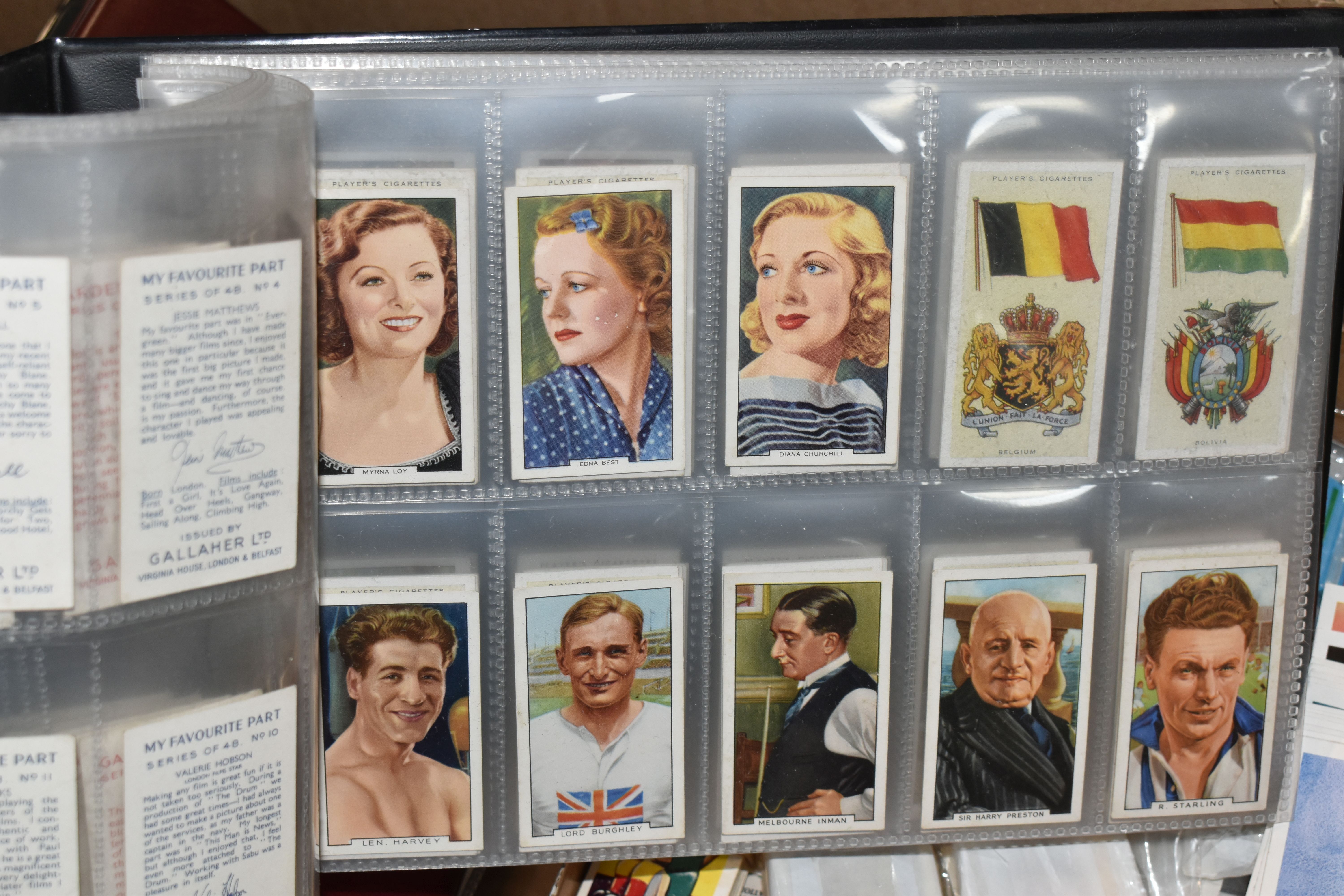 ONE BOX OF CIGARETTE CARDS in Albums and Loose containing a large collection of full, part sets - Image 9 of 17