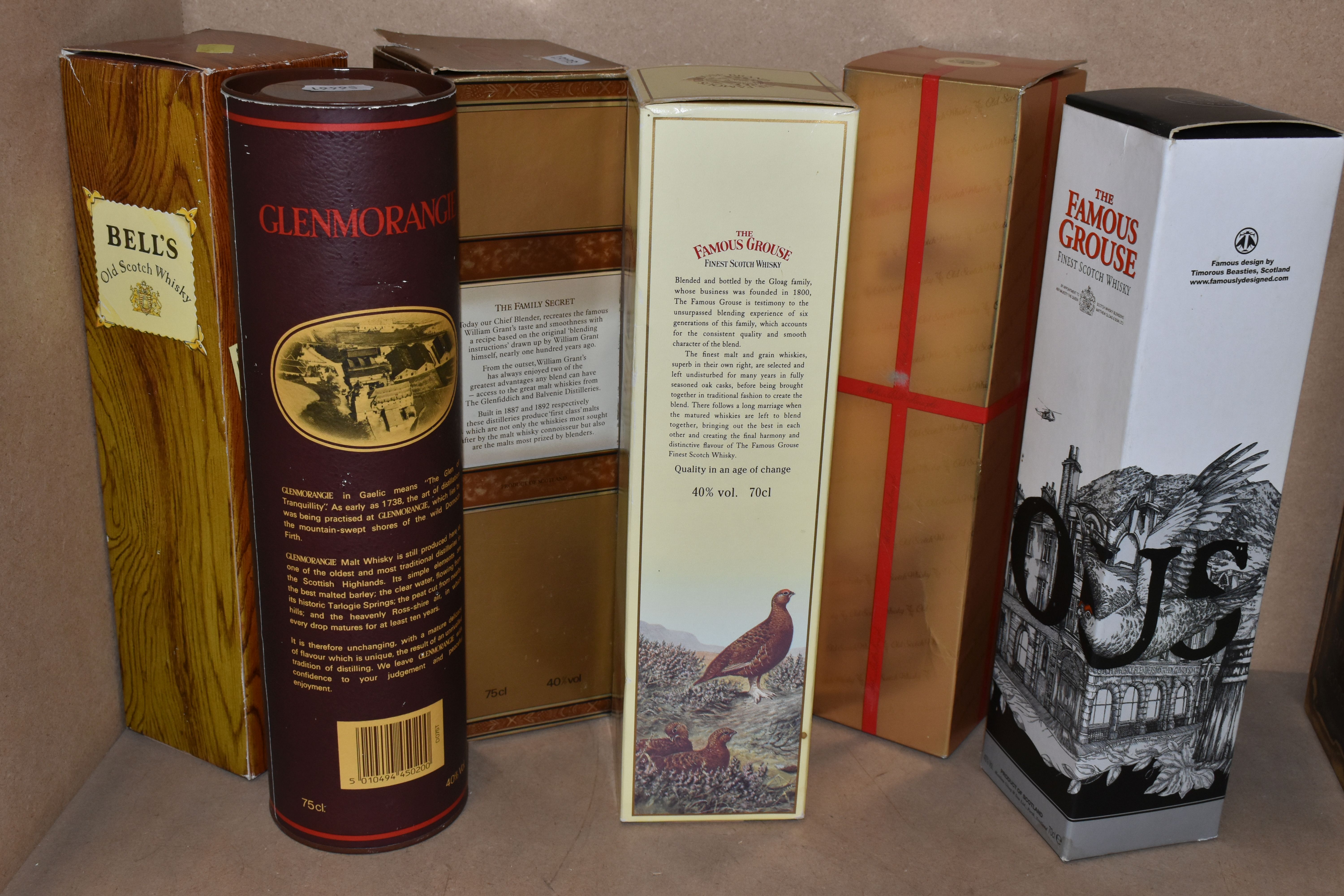 SIX BOTTLES OF WHISKEY comprising one bottle of GLENMORANGIE 10 Year Old Single Highland Malt, 40% - Image 2 of 2