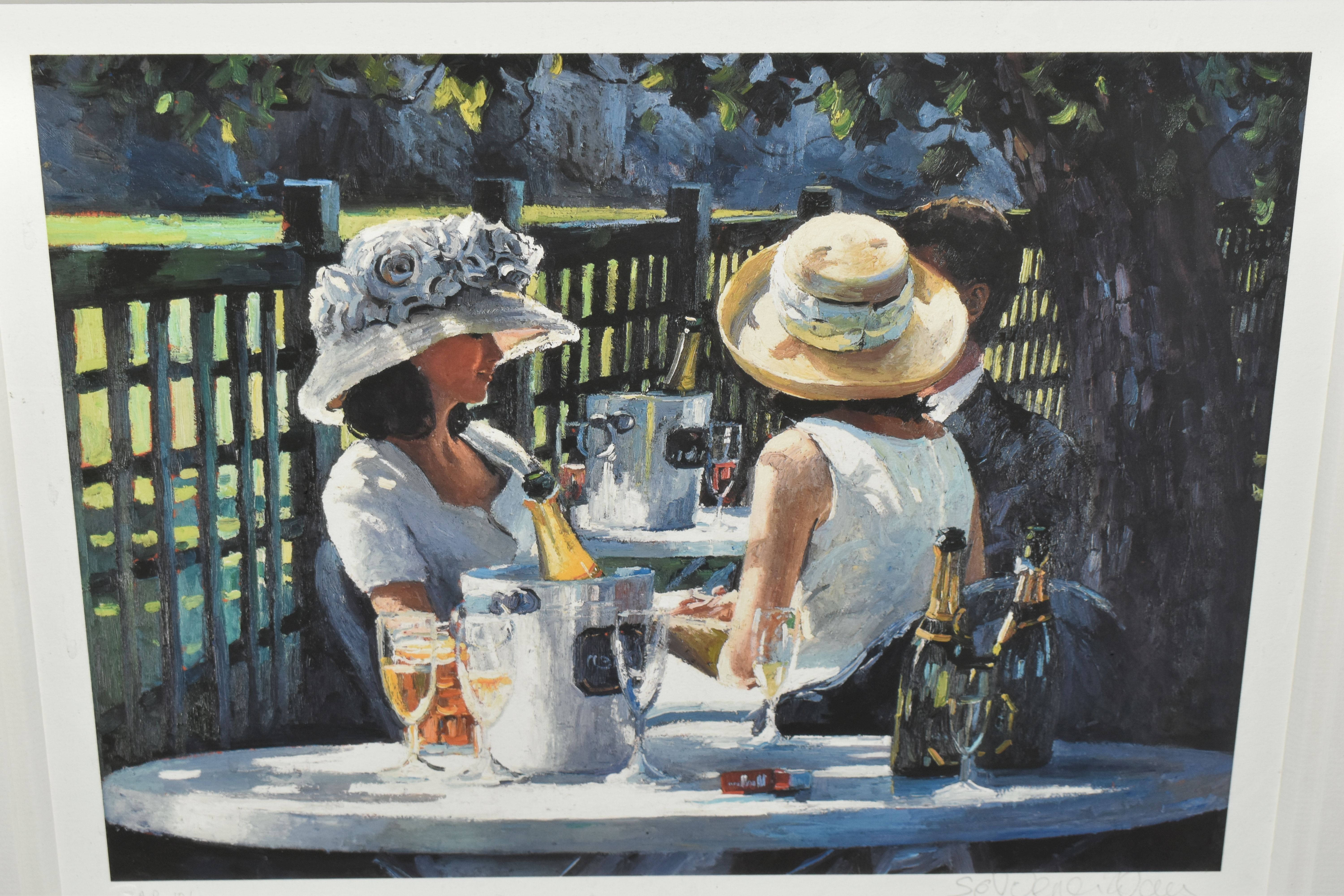 SHERREE VALENTINE DAINES (BRIITISH 1959) FIGURES CELEBRATING WITH CHAMPAGNE, a signed artist proof - Image 2 of 4