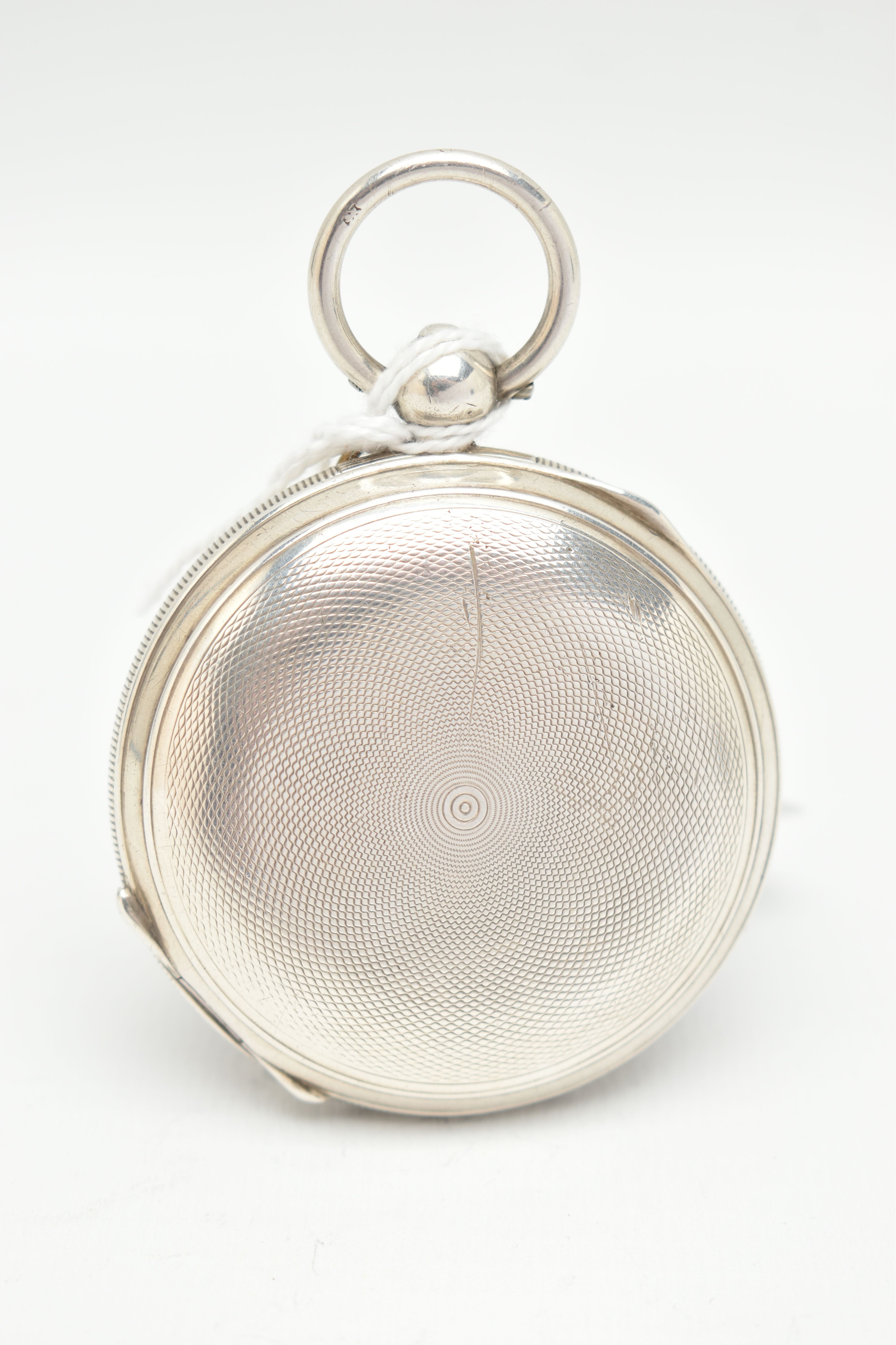 AN EDWARDIAN SILVER FULL HUNTER POCKET WATCH, key wound movement, Roman numerals, second - Image 3 of 6