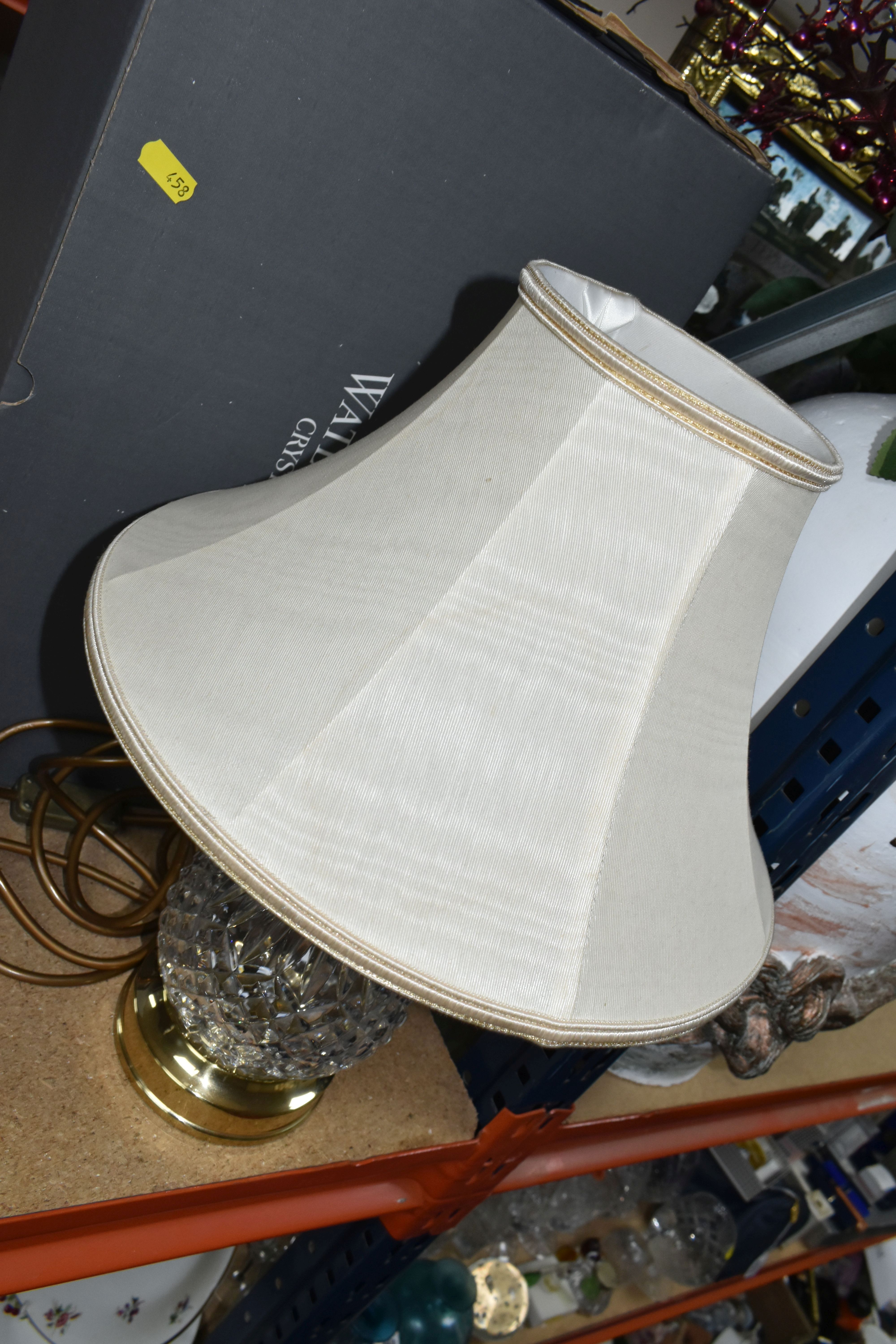 A BOXED WATERFORD CRYSTAL TABLE LAMP, with cream shade, height 26cm (1) (Condition Report: untested, - Image 3 of 3
