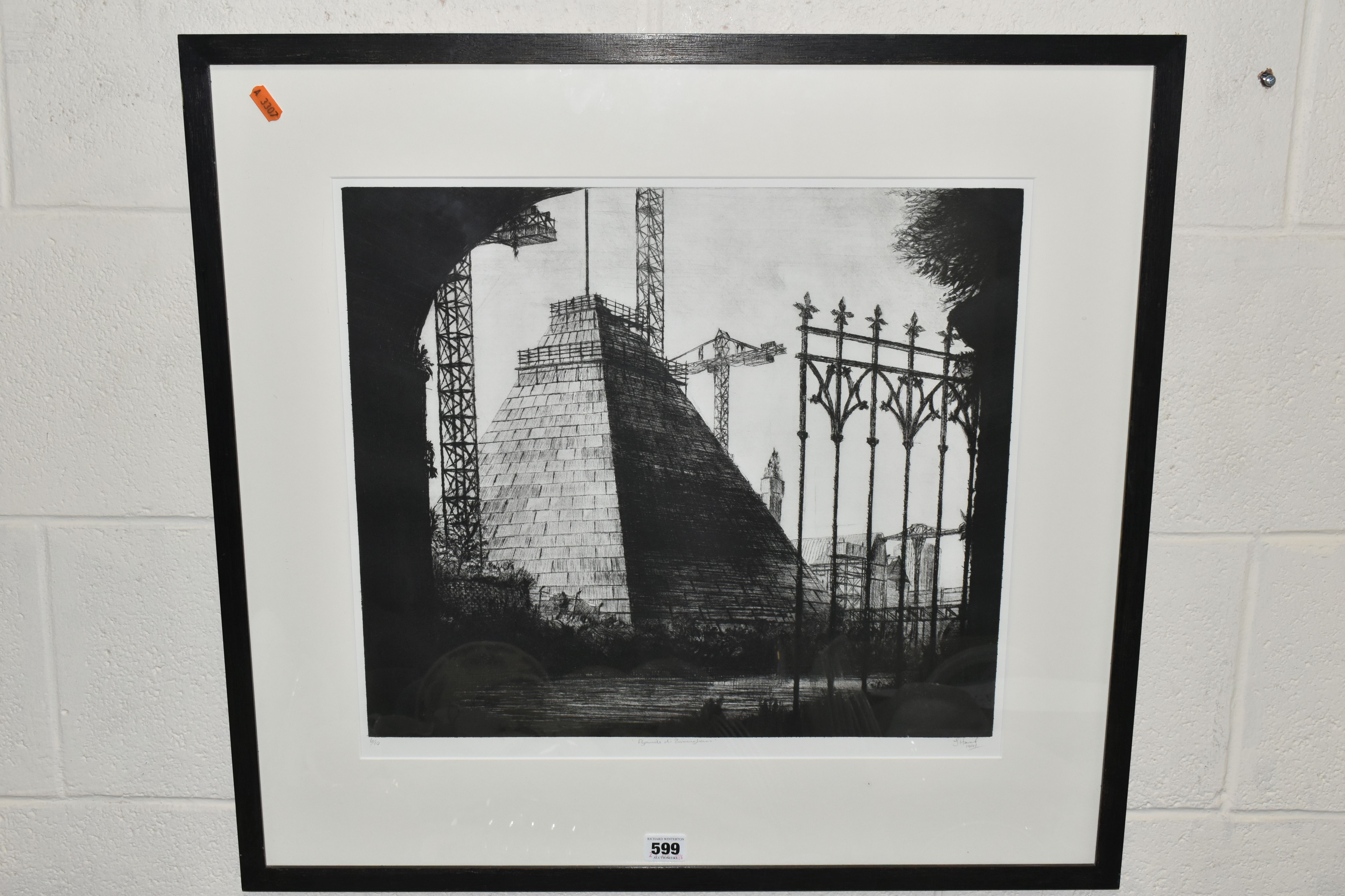 JOHN HOWARD (BRITISH 1958) 'PYRAMIDE DI BIRMINGHAM', a limited edition dry point etching depicting