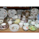 A LARGE COLLECTION OF NAMED CERAMICS, to include a group of Shelley 'Versailles' pattern saucers,