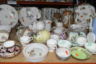 A LARGE COLLECTION OF NAMED CERAMICS, to include a group of Shelley 'Versailles' pattern saucers,