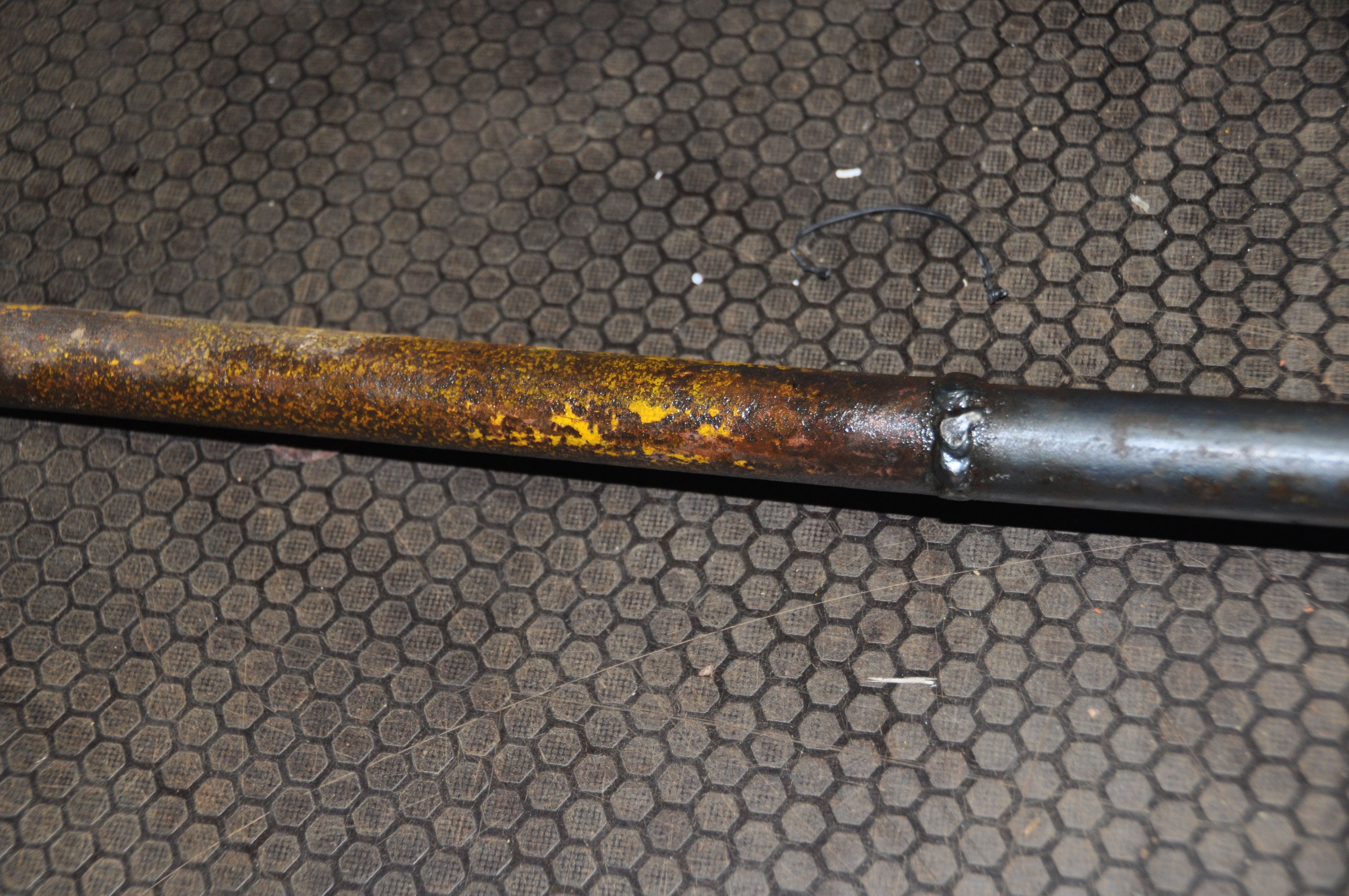 A VINTAGE OIL DRUM HAND PUMP with 2 1/4in and 1 7/8in drum threads, a fill tube 32in long (welded - Image 3 of 3