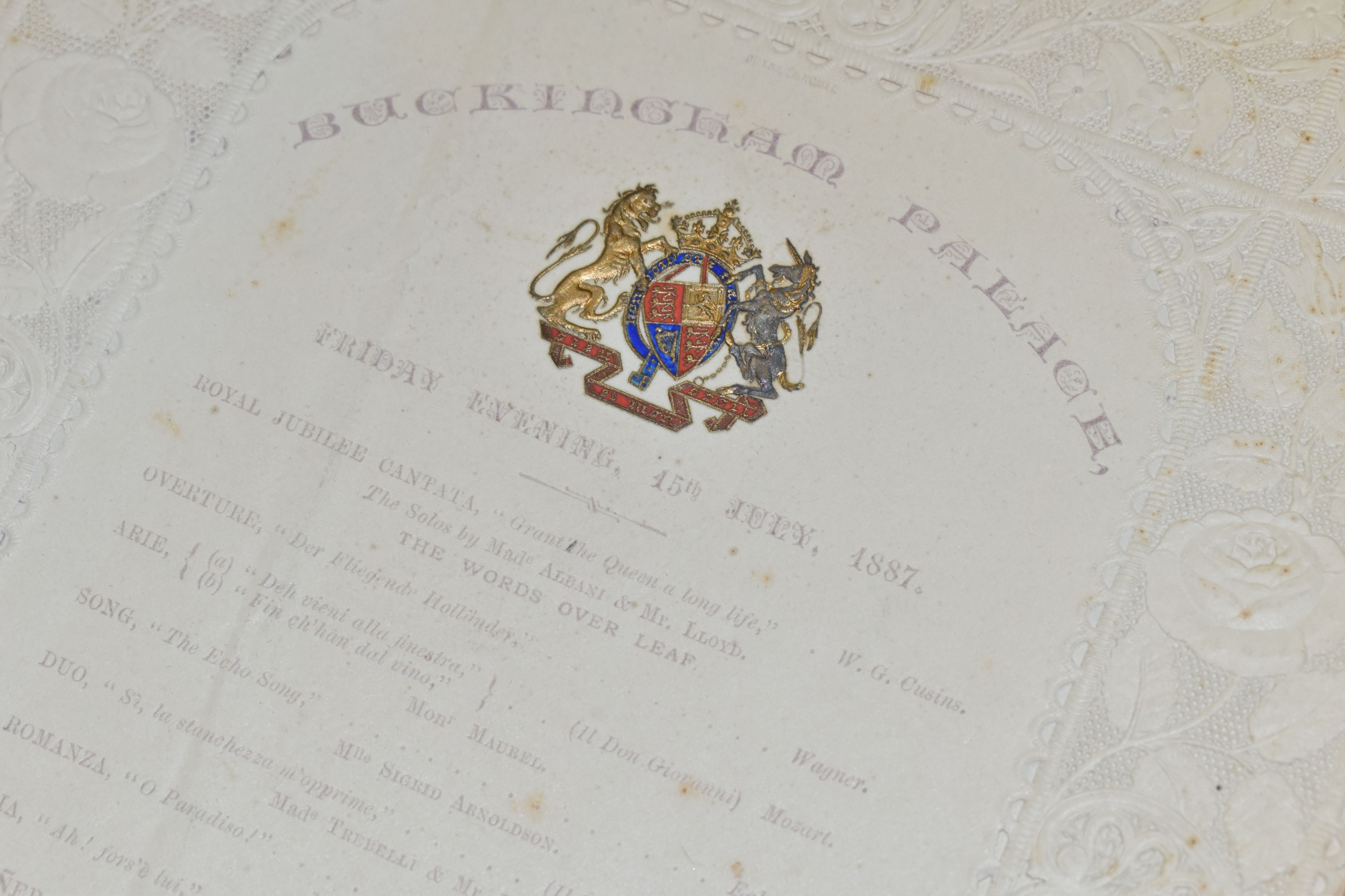 A BOX OF ROYALTY RELATED EPHEMERA, to include a programme from Buckingham Palace dated 'Friday - Image 6 of 6