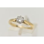 A DIAMOND SINGLE STONE RING, set with a round brilliant cut diamond, measuring approximately 5.