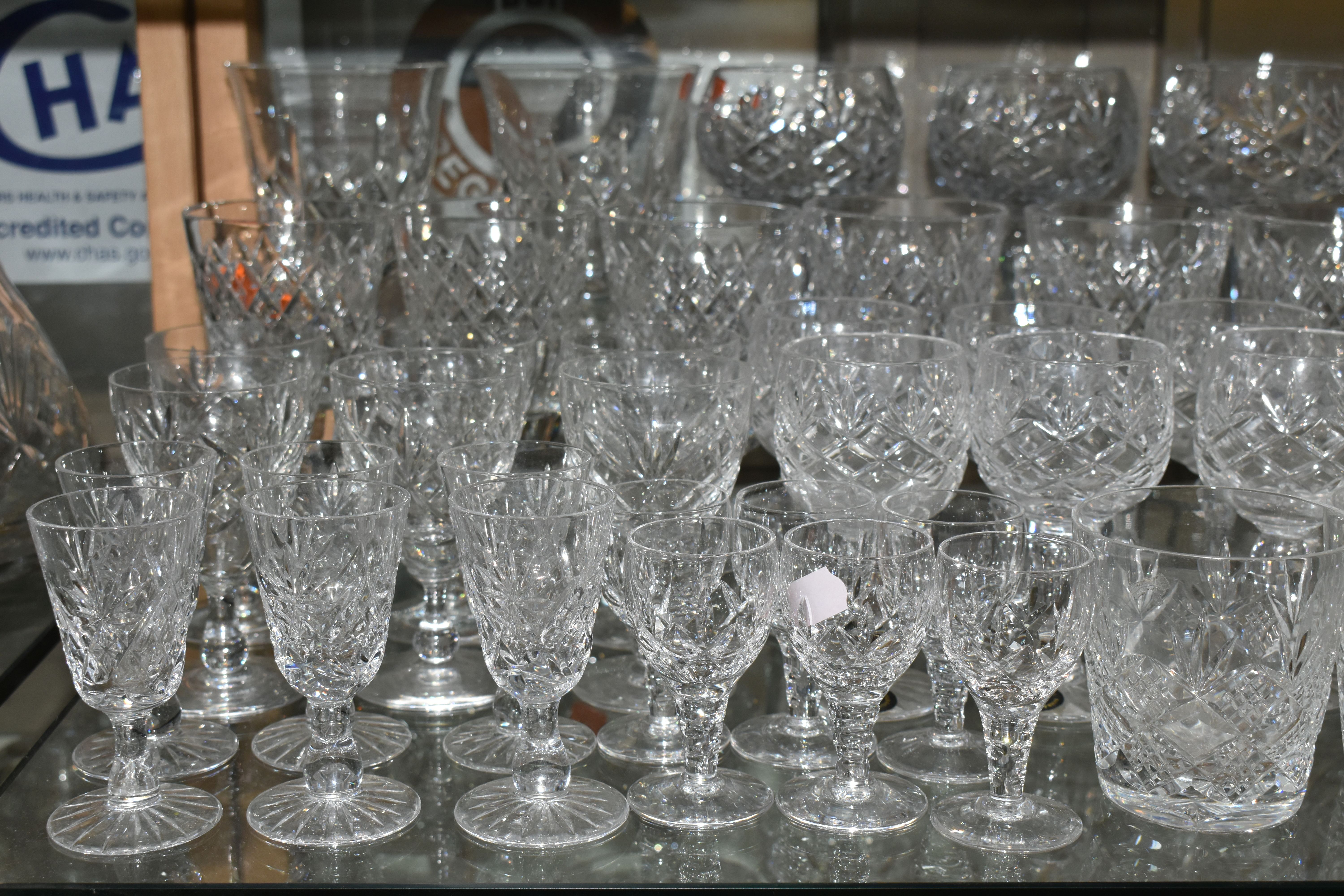 A LARGE QUANTITY OF ASSORTED CUT CRYSTAL DRINKING GLASSES, comprising Tutbury Crystal whisky - Image 6 of 10