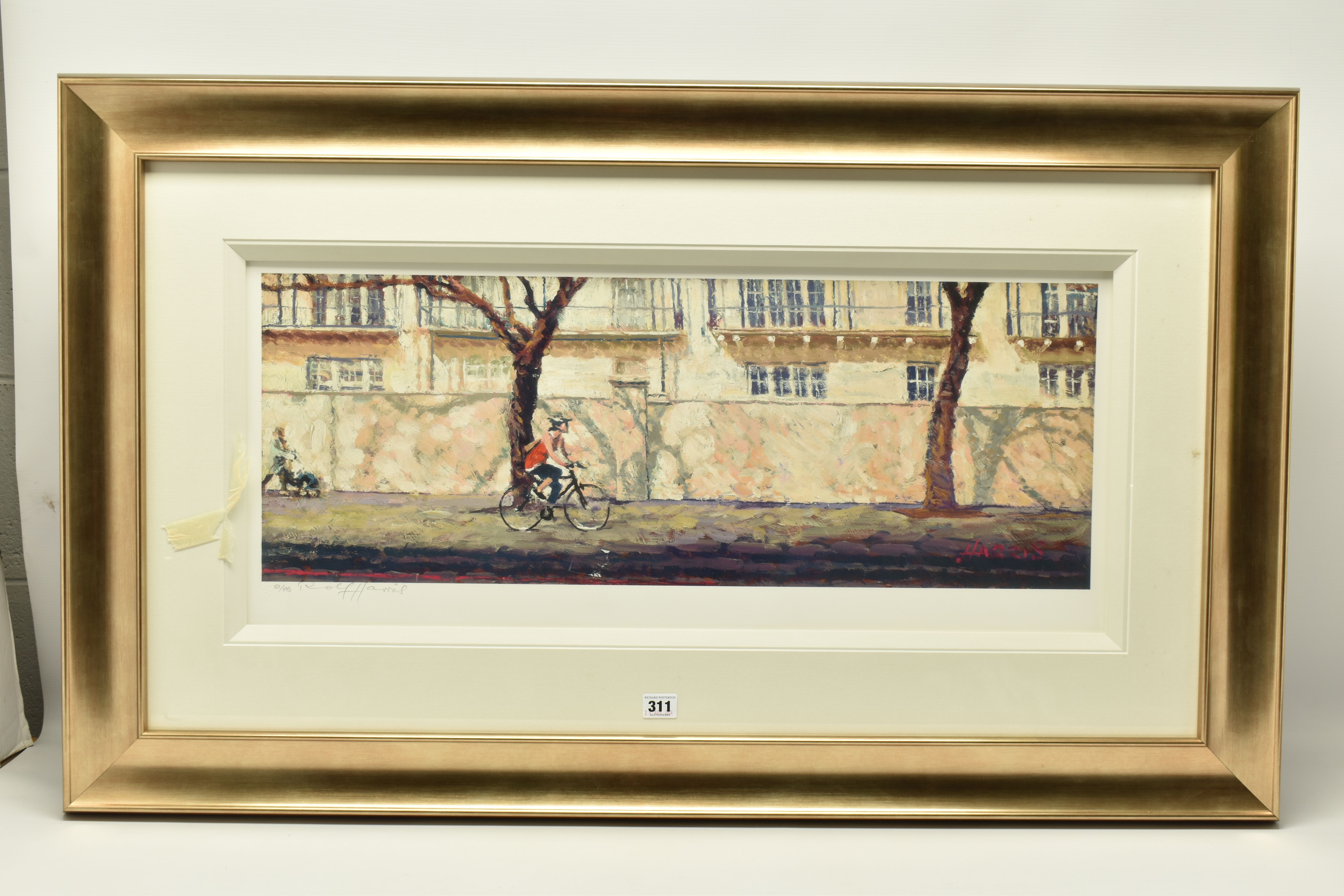 ROLF HARRIS (AUSTRALIA 1930-2023) 'CYCLIST, BAYSWATER ROAD', a signed limited edition print on