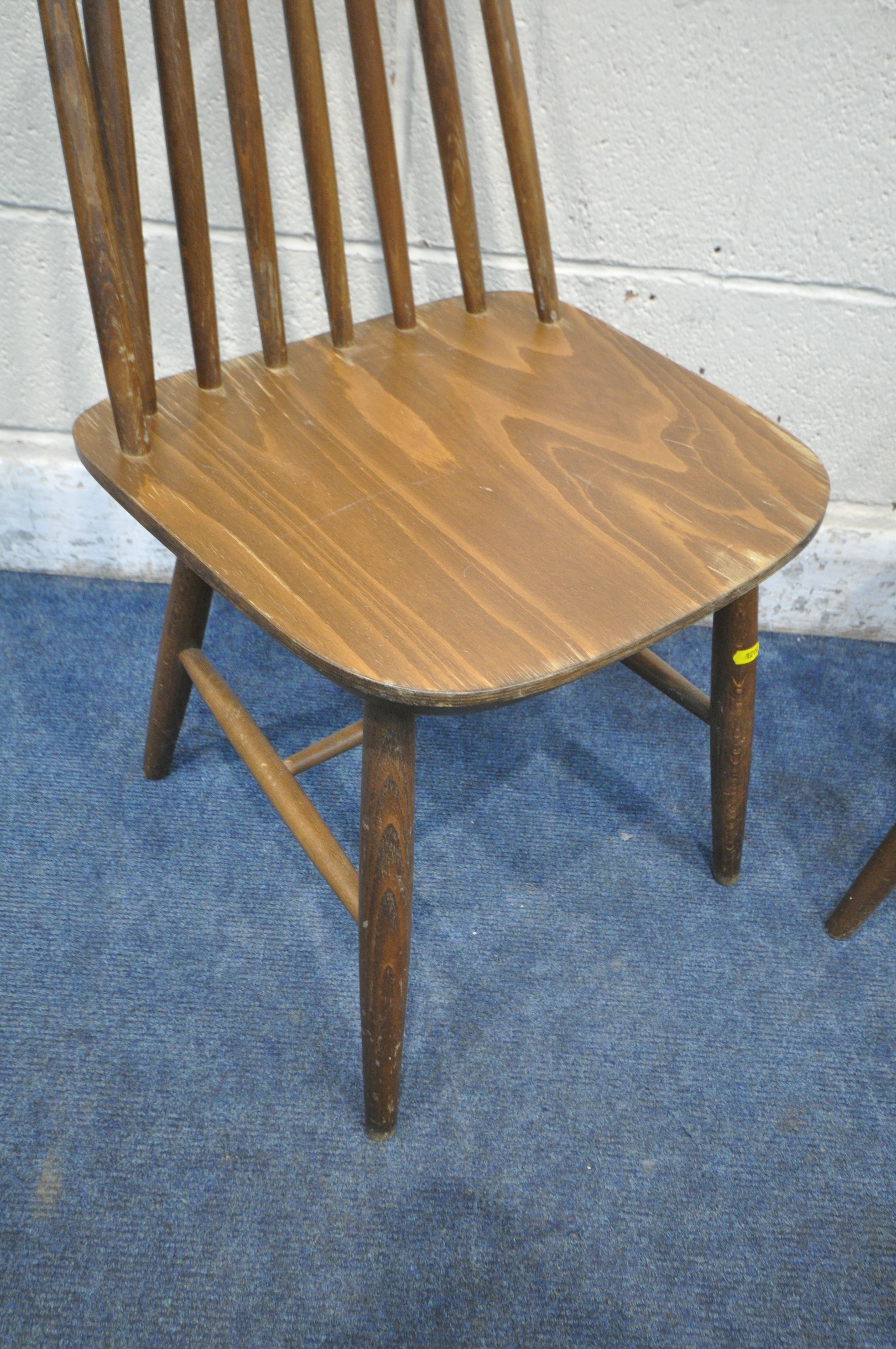 A PAIR OF ERCOL STYLE SPINDLE BACK CHAIRS (condition report: general signs of wear and usage) (2) - Image 2 of 3