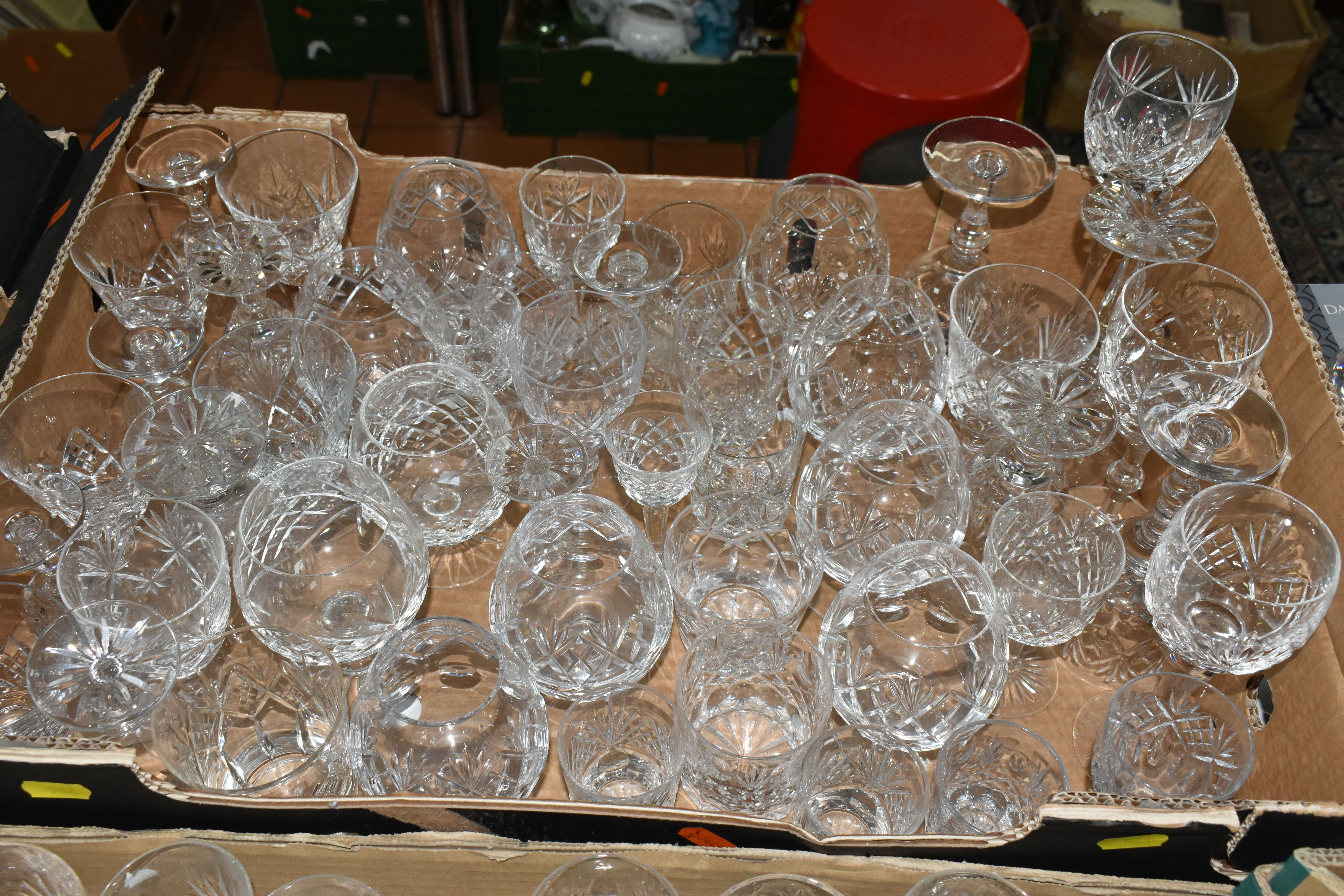 FOUR BOXES OF CUT GLASS, to include whisky tumblers, wine glasses, brandy glasses, port glasses, - Image 5 of 5