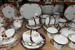 A GROUP OF LATE 19TH CENTURY TEA WARE, to include an Adderley tea set pattern 9854, decorated with