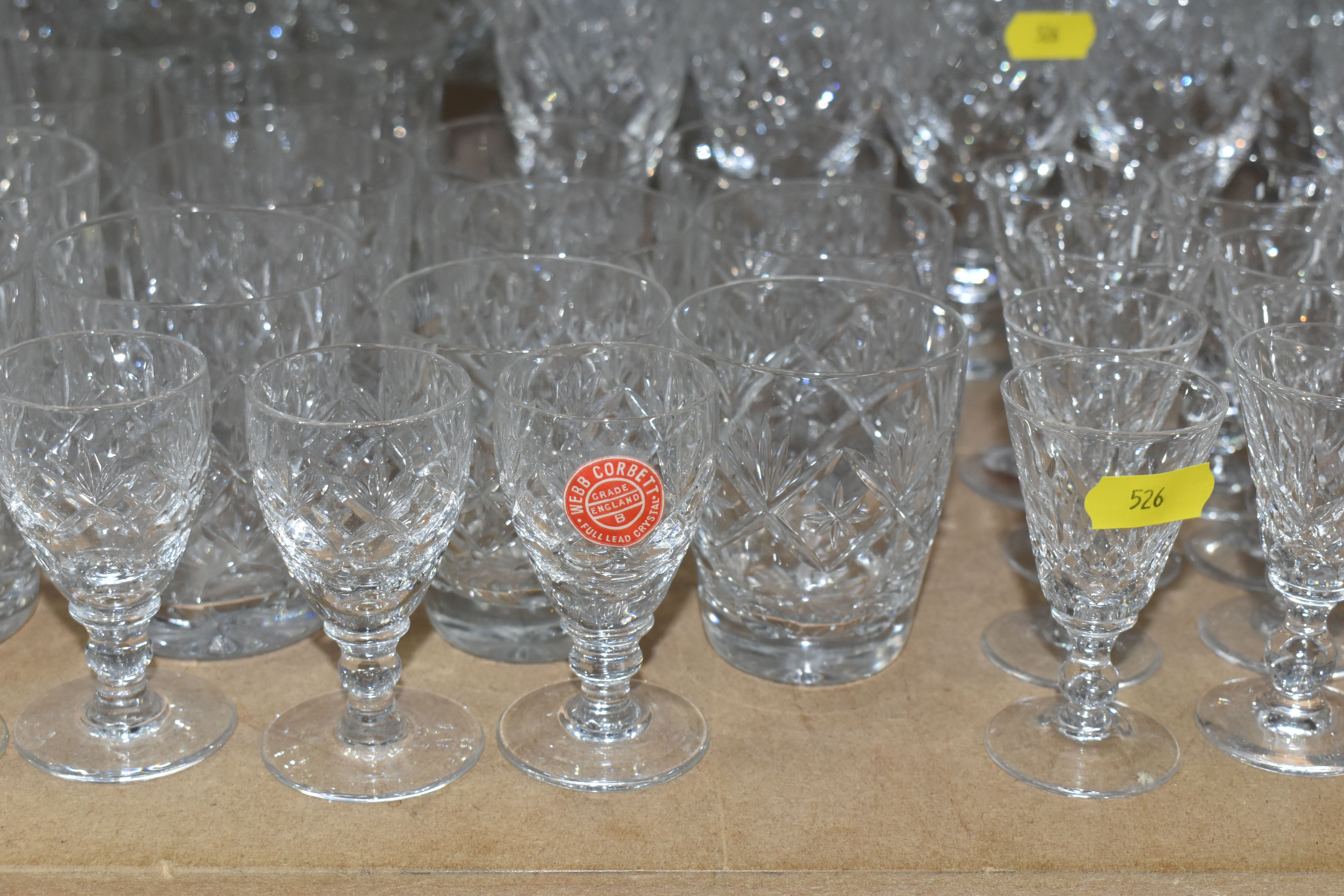 A QUANTIY OF CUT GLASS DRINKING GLASSES, to include eight Webb Corbett sherry?, brandy and port? - Image 3 of 7