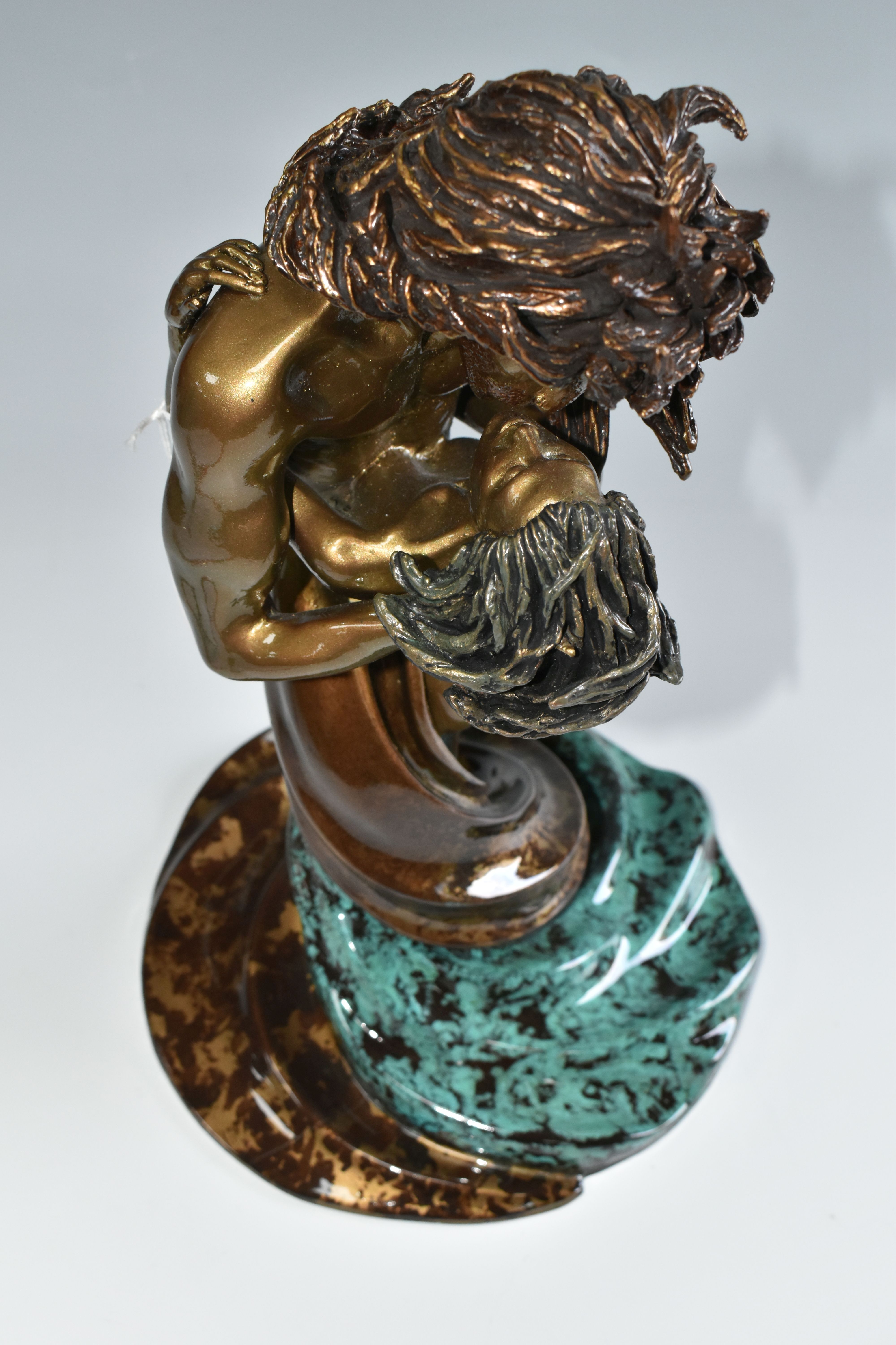 A LIMITED EDITION BONDED BRONZE OR BRONZED RESIN SCULPTURE, depicting two figures in an embrace, - Image 4 of 6