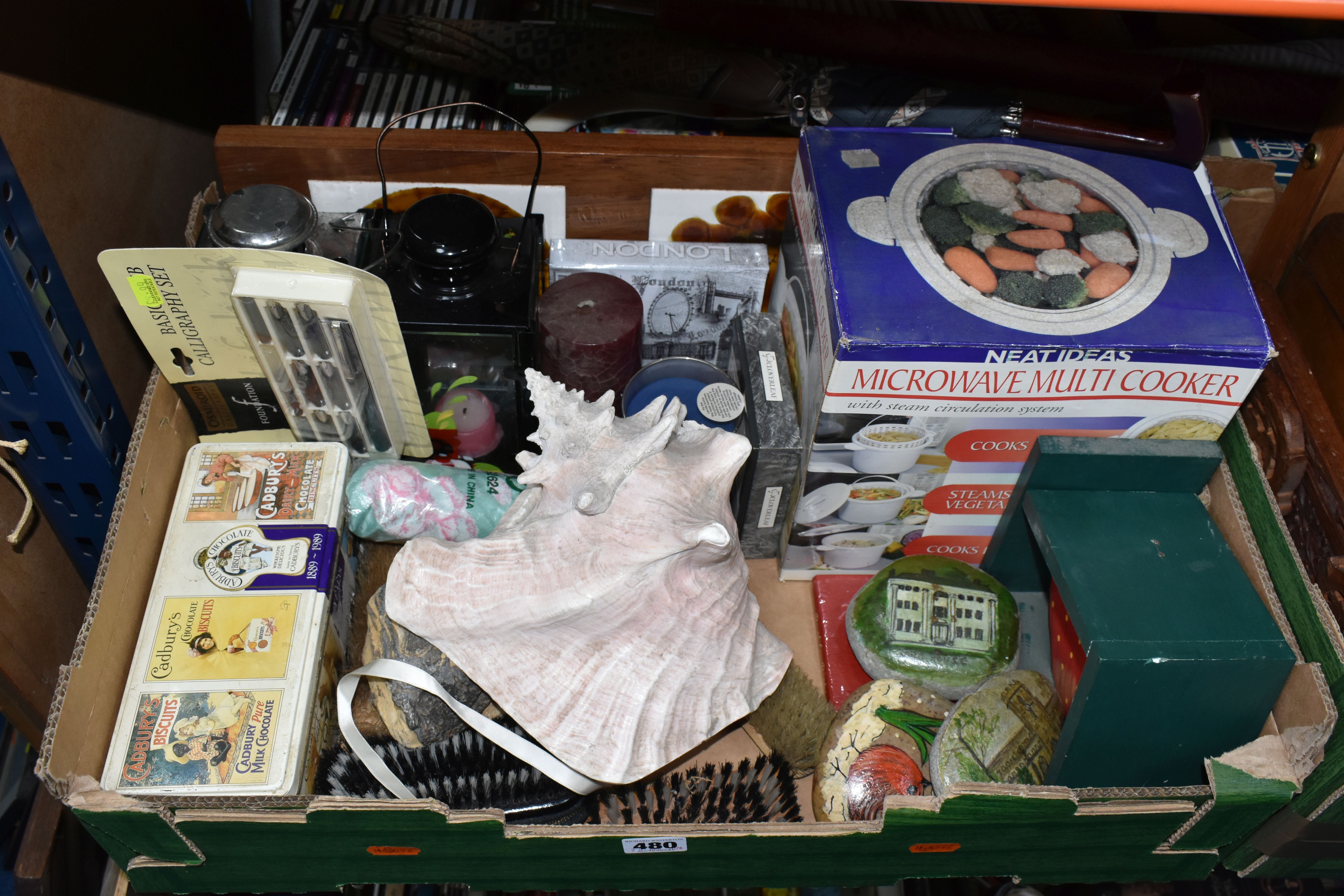 FOUR BOXES AND LOOSE MISCELLANEOUS SUNDRIES, to include two Monopoly board games, treen, CD - Image 2 of 9