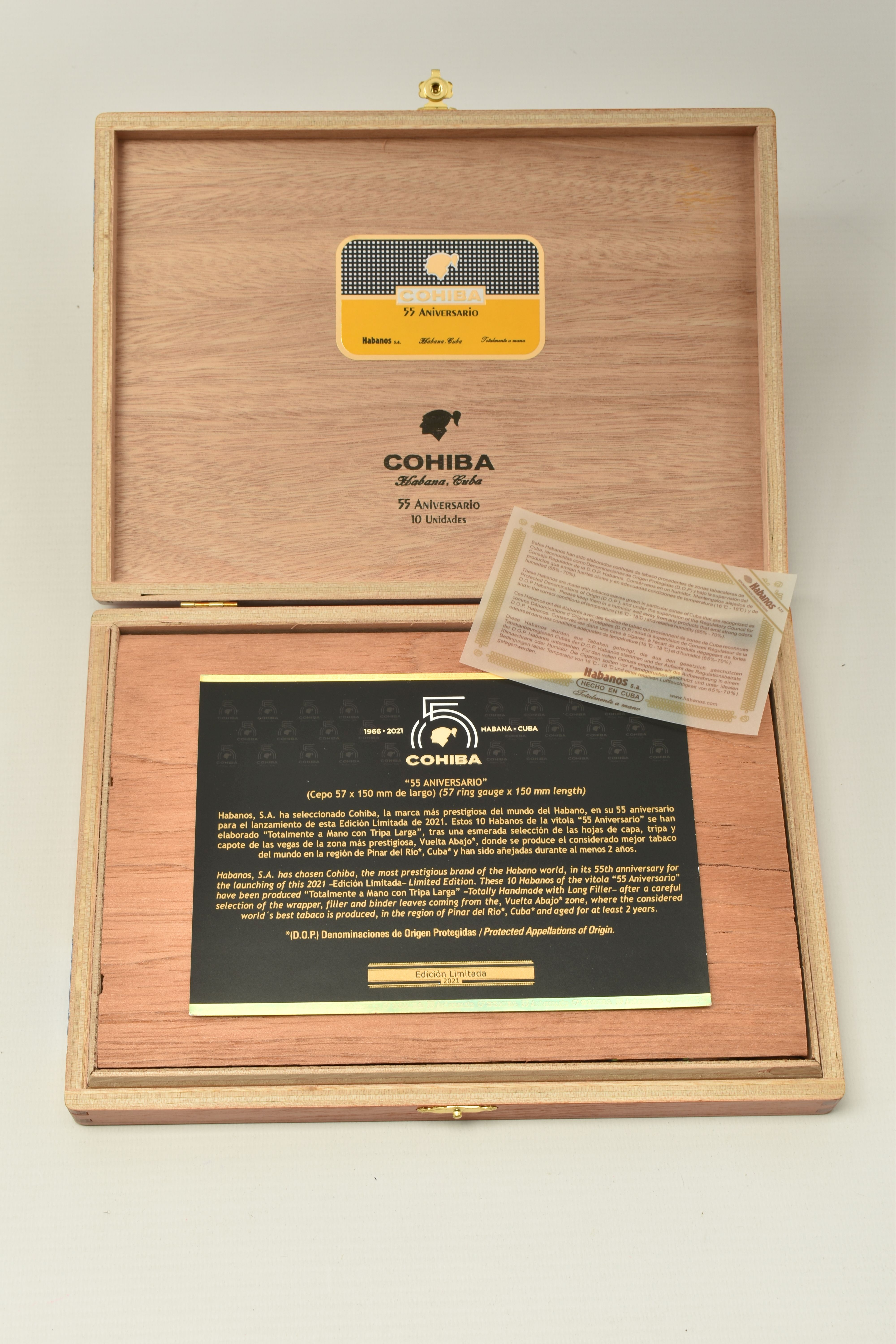 CIGARS, One Box of 10 COHIBA UNIDADES 55 ANIVERSARIO EDICION LIMITADA 2021, 57 ring gauge, 150mm - Image 5 of 6