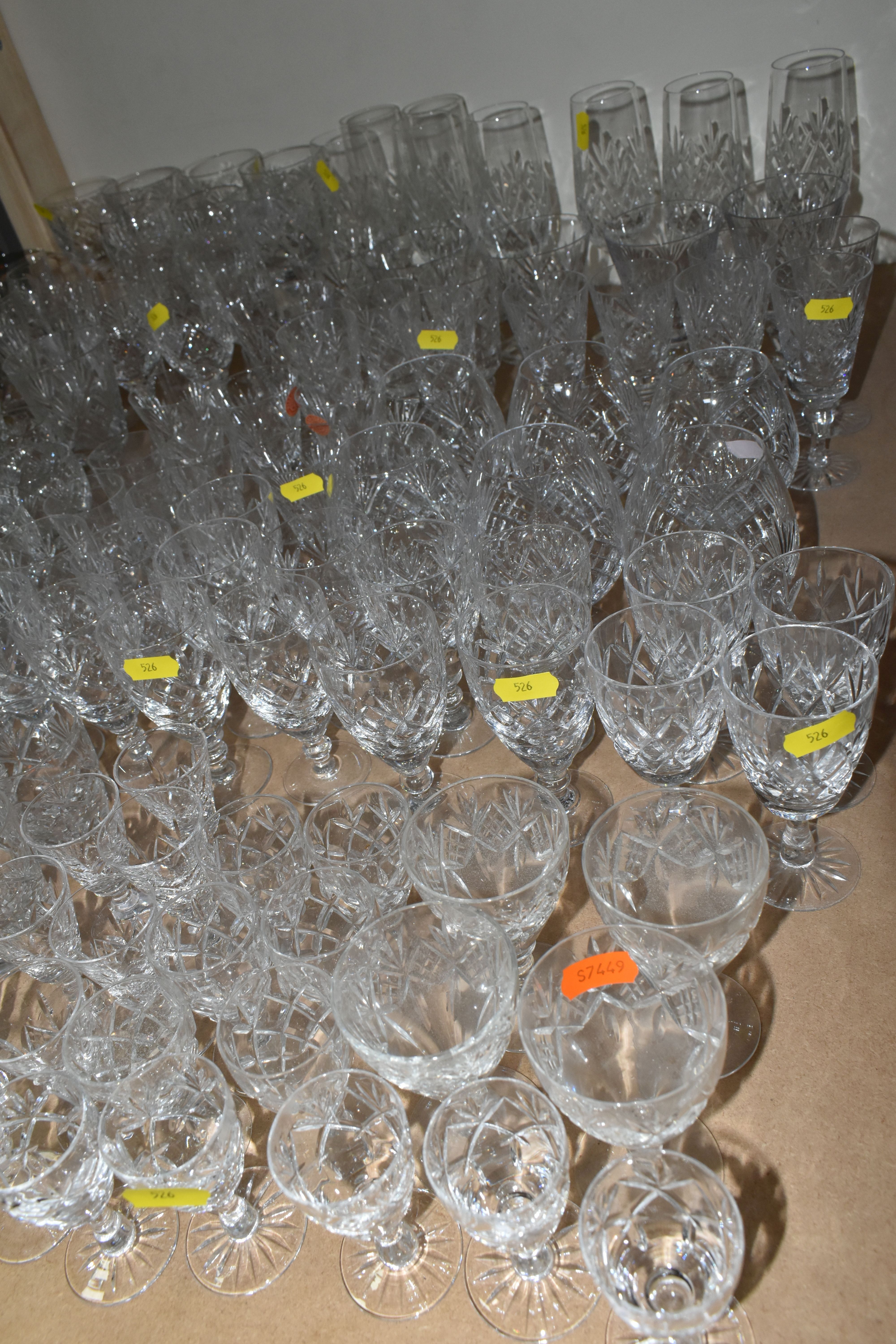 A QUANTIY OF CUT GLASS DRINKING GLASSES, to include eight Webb Corbett sherry?, brandy and port? - Image 7 of 7