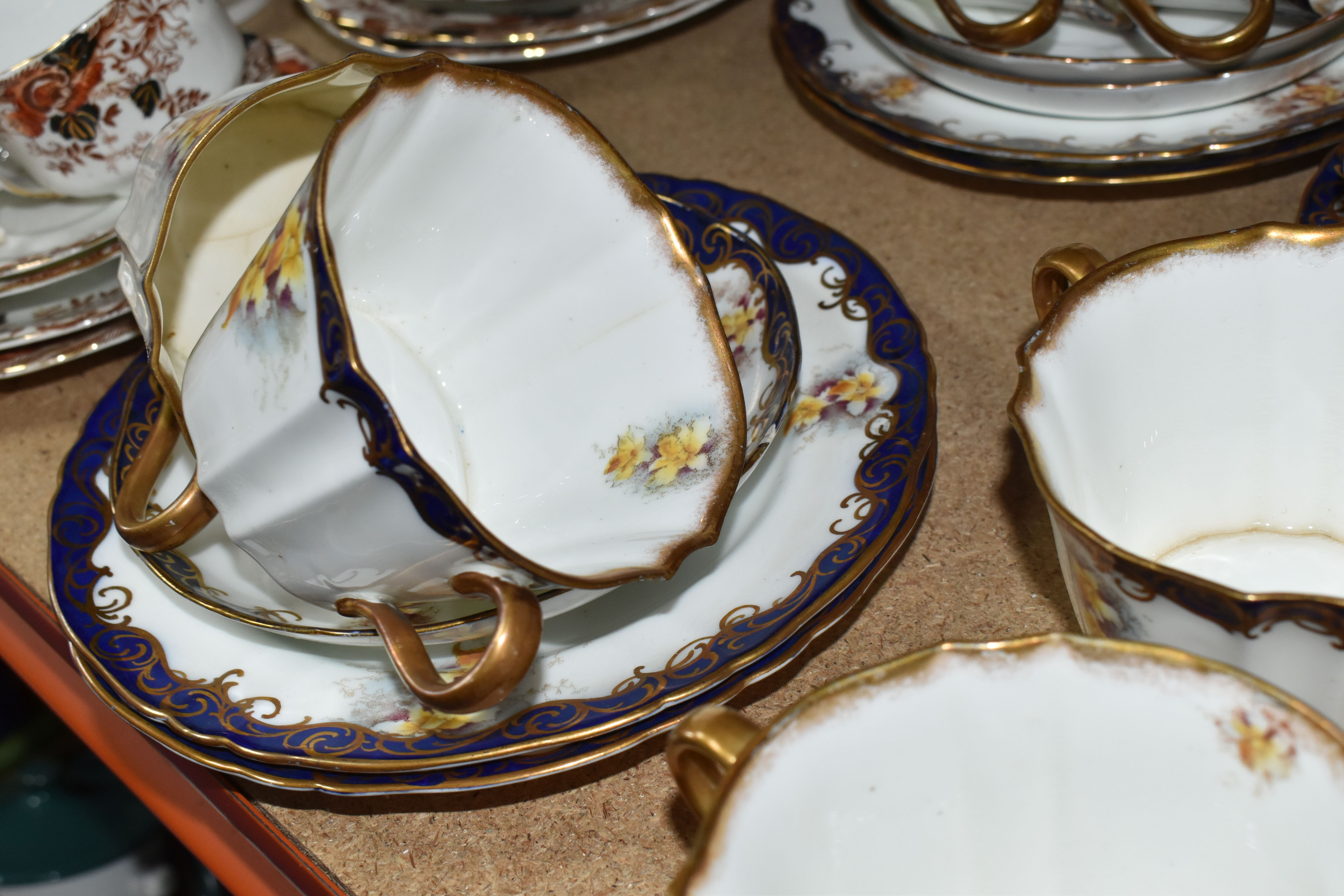 A GROUP OF LATE 19TH CENTURY TEA WARE, to include an Adderley tea set pattern 9854, decorated with - Image 7 of 10