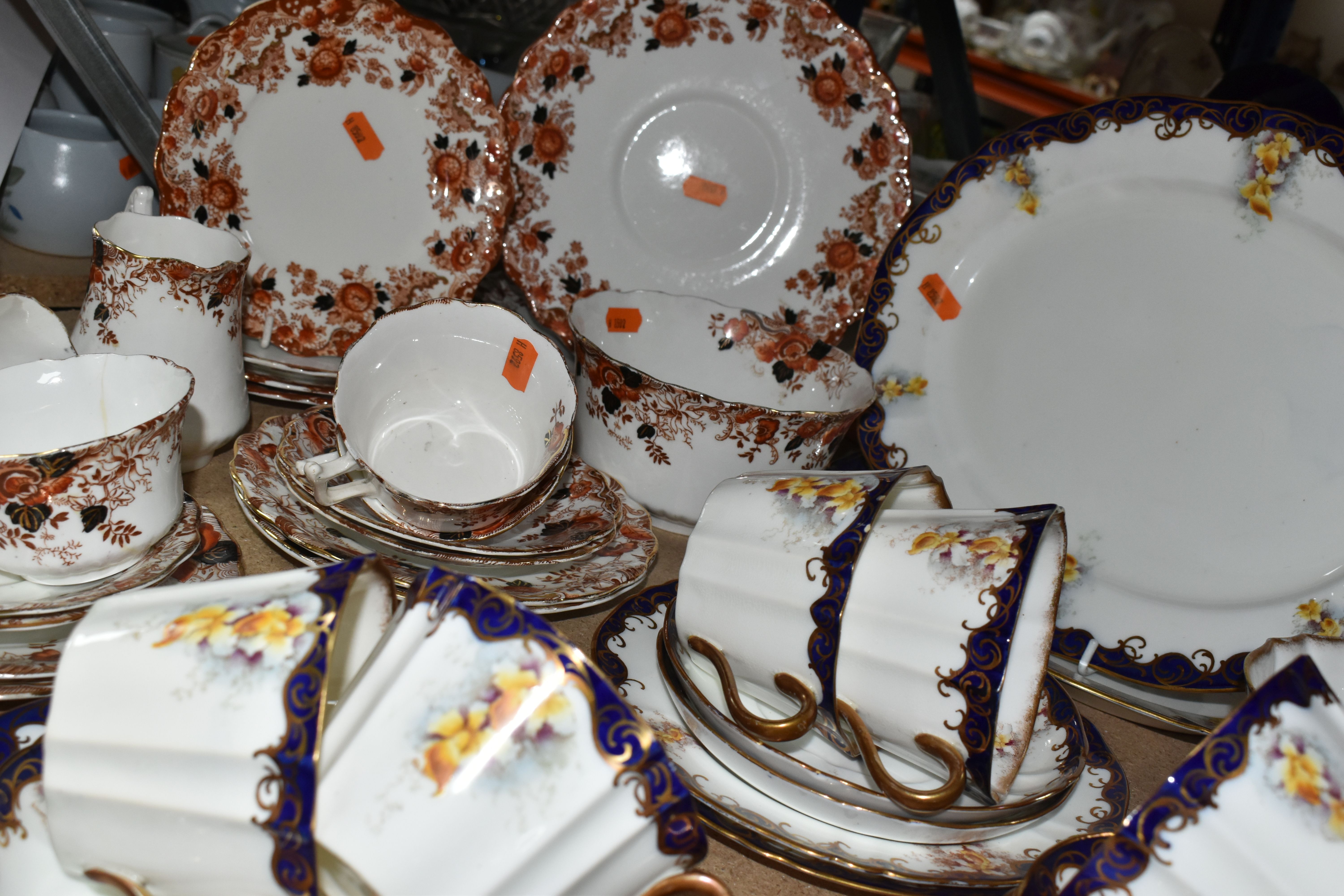A GROUP OF LATE 19TH CENTURY TEA WARE, to include an Adderley tea set pattern 9854, decorated with - Image 10 of 10