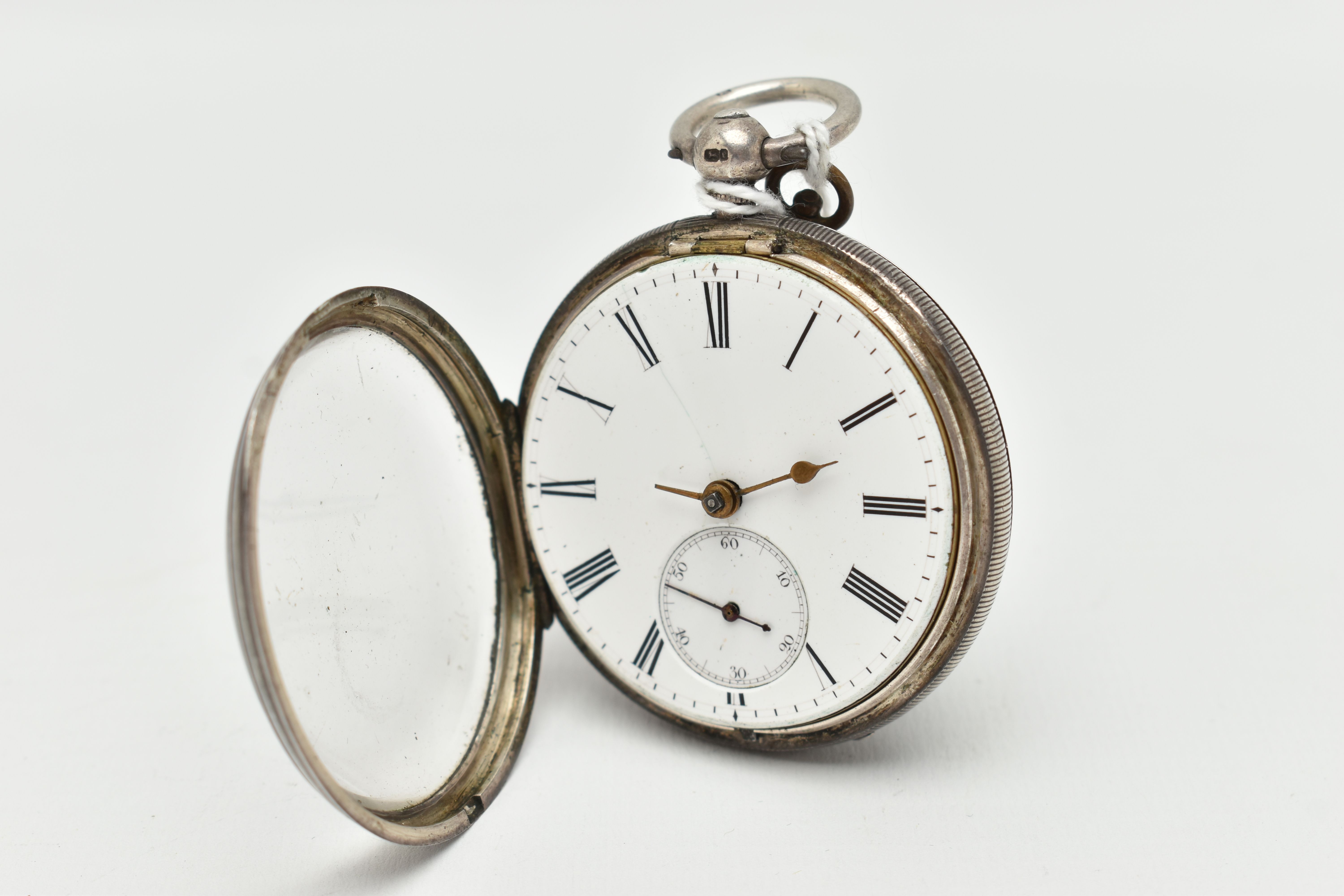 A MID VICTORIAN SILVER OPEN FACE POCKET WATCH, key wound movement, Roman numerals, second subsidiary - Image 4 of 5