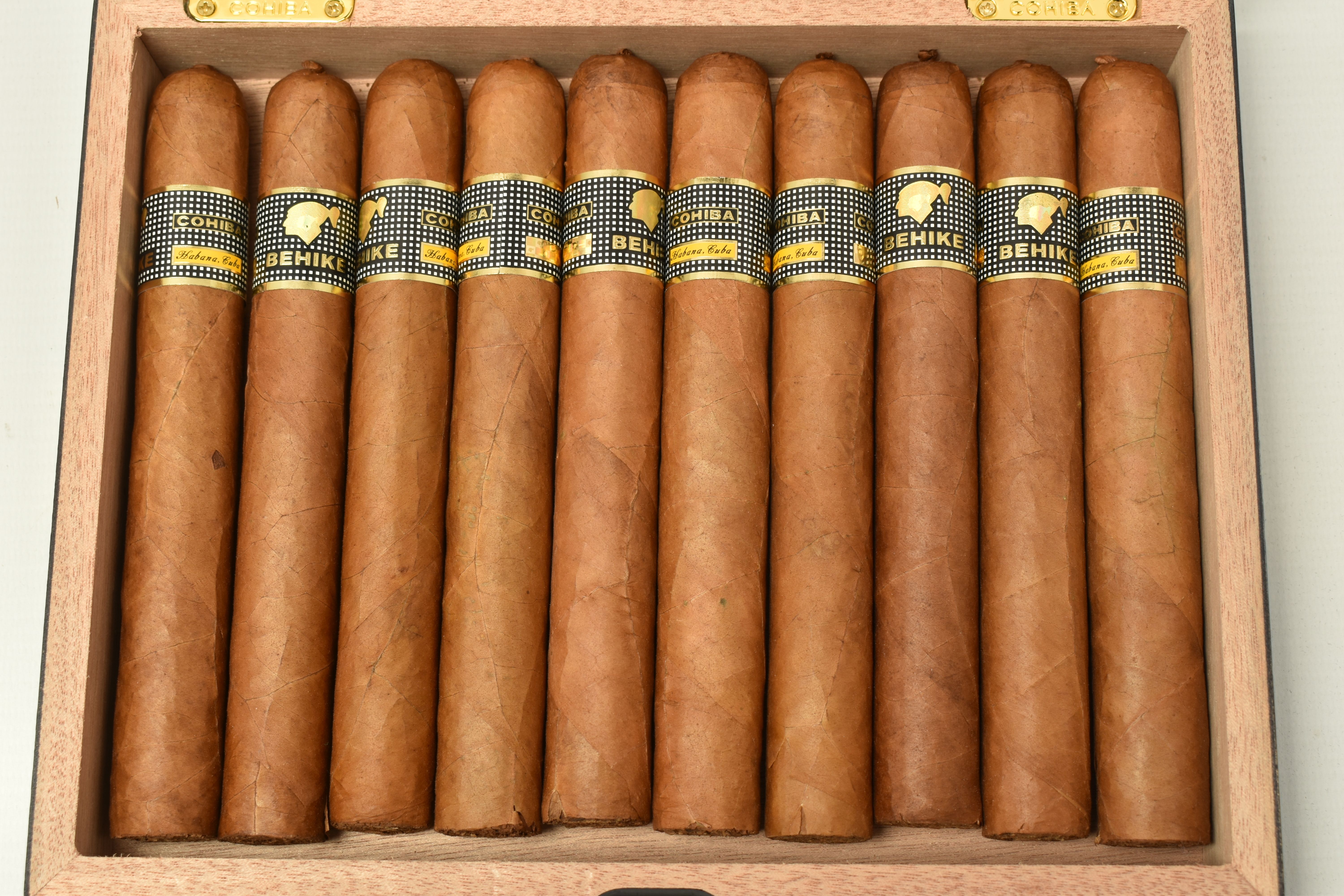 CIGARS, One Box of 10 COHIBA BEHIKE 56 Cigars, outer box seal (broken) and tear, has a barcode, - Image 8 of 8