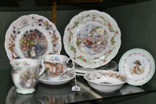 A GROUP OF ROYAL DOULTON 'BRAMBLY HEDGE' TEA WARE, comprising a 'Summer' mug, a 'Winter' teacup