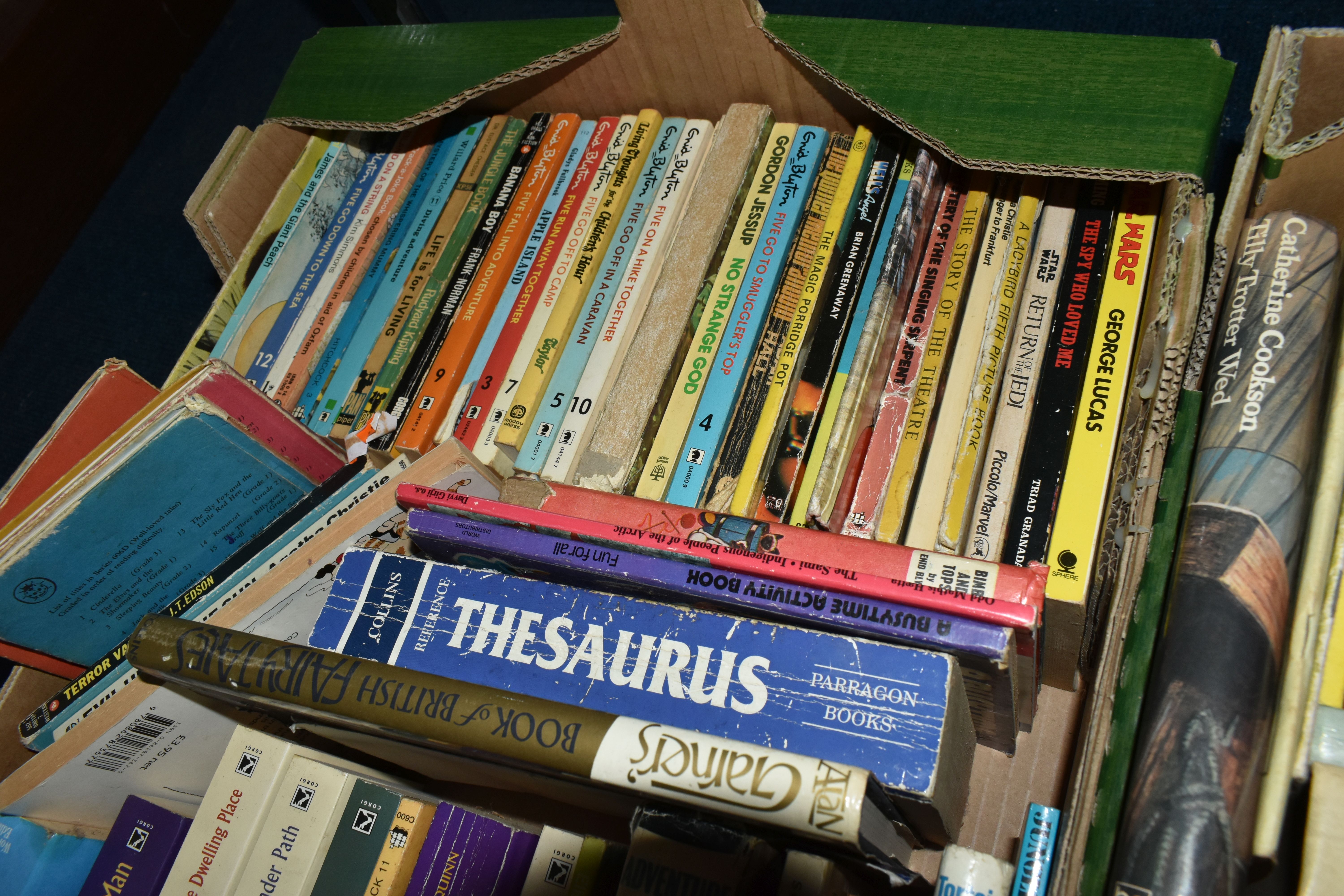 FOUR BOXES OF BOOKS, approximately one hundred and fifty titles in hardback and paperback formats, - Image 6 of 7