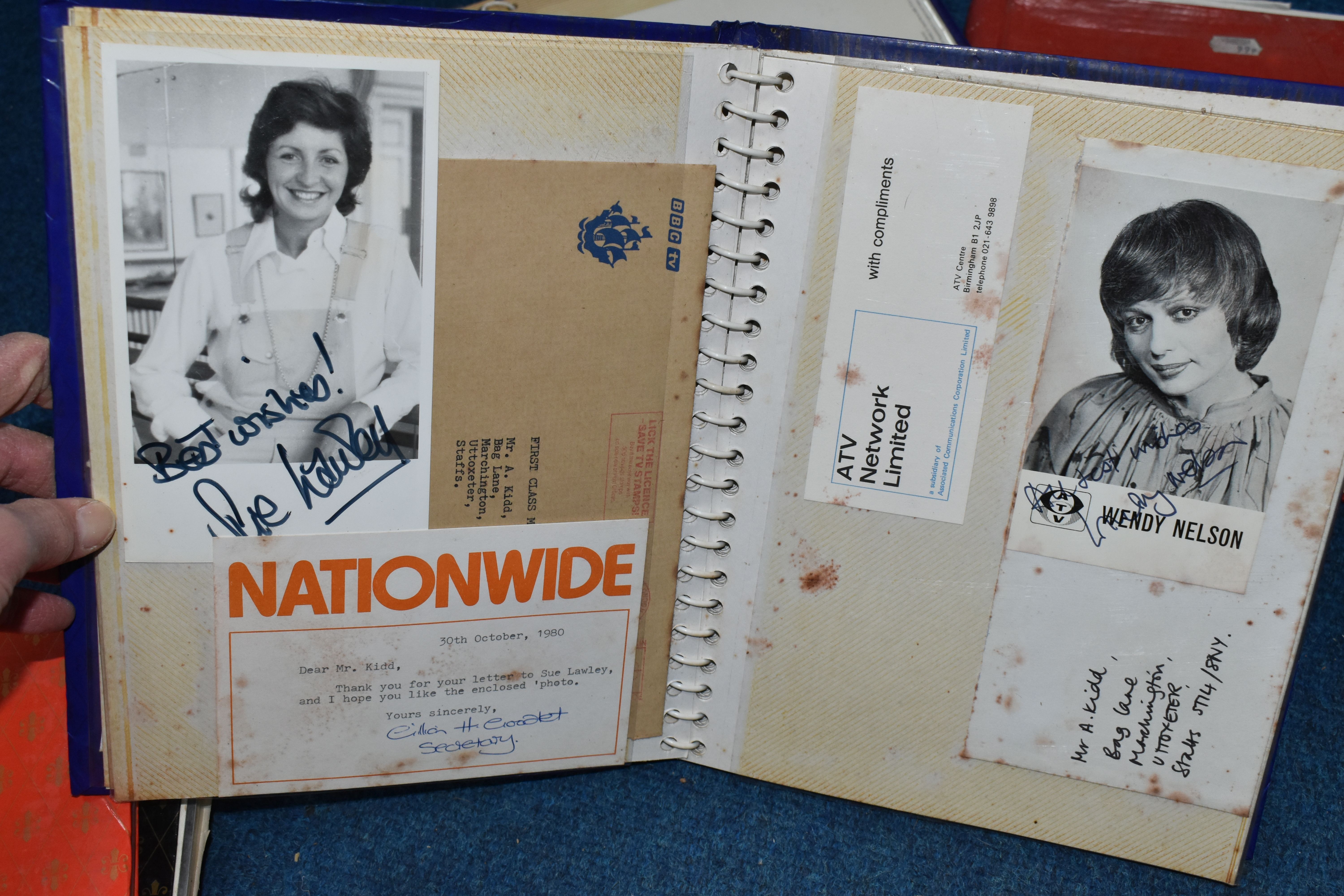 A BOX OF AUTOGRAPHS, in six adhesive albums, mainly signed studio cards and photographs, early - Image 10 of 17