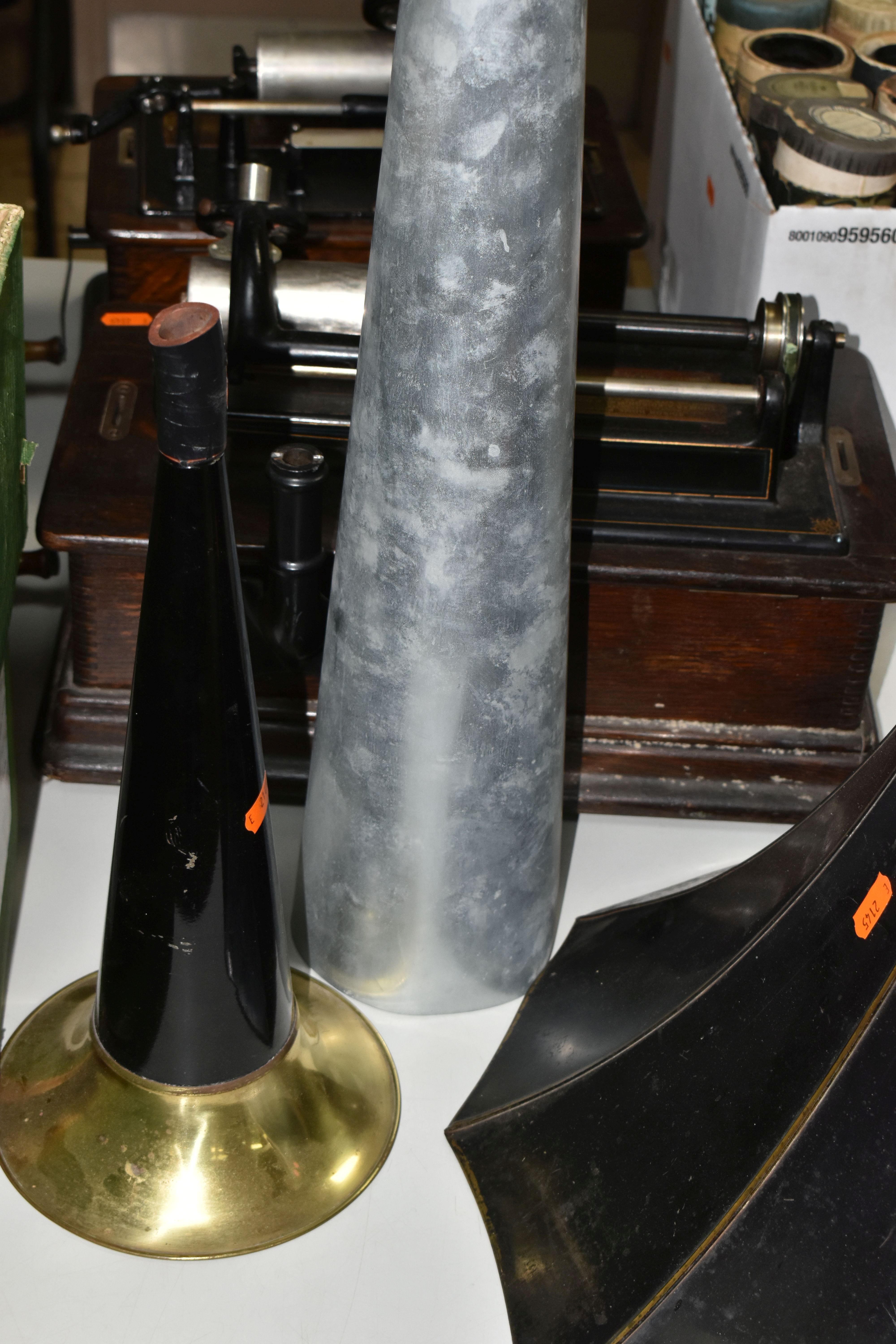 TWO EDISON PHONOGRAPHS AND A BOX OF ASSOCIATED RECORDS, comprising an Edison Standard Phonograph, - Image 19 of 23