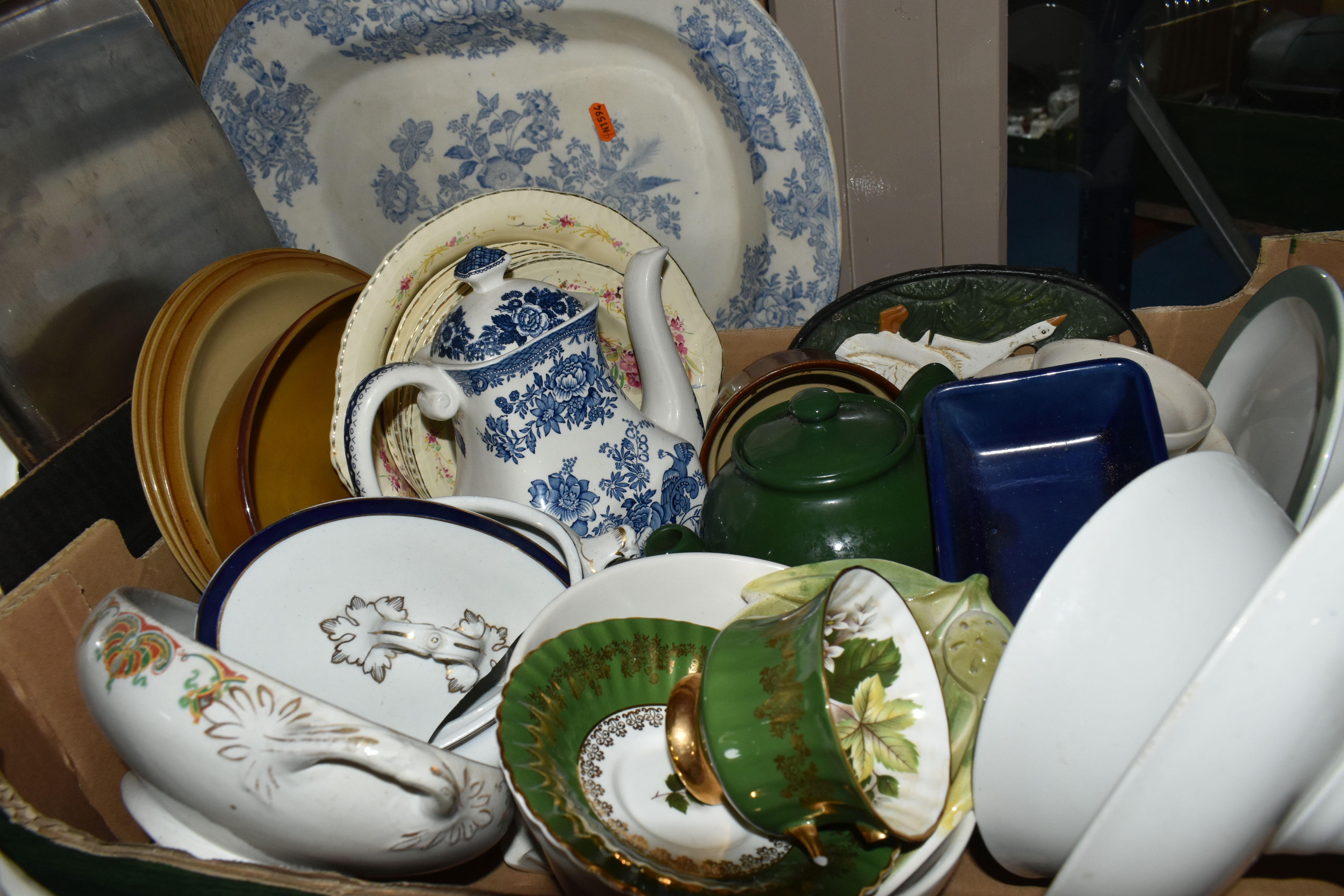 SIX BOXES OF CERAMICS AND TEA WARE, to include a Copeland Spode Prunus pattern vase, Coalport ' - Image 7 of 8