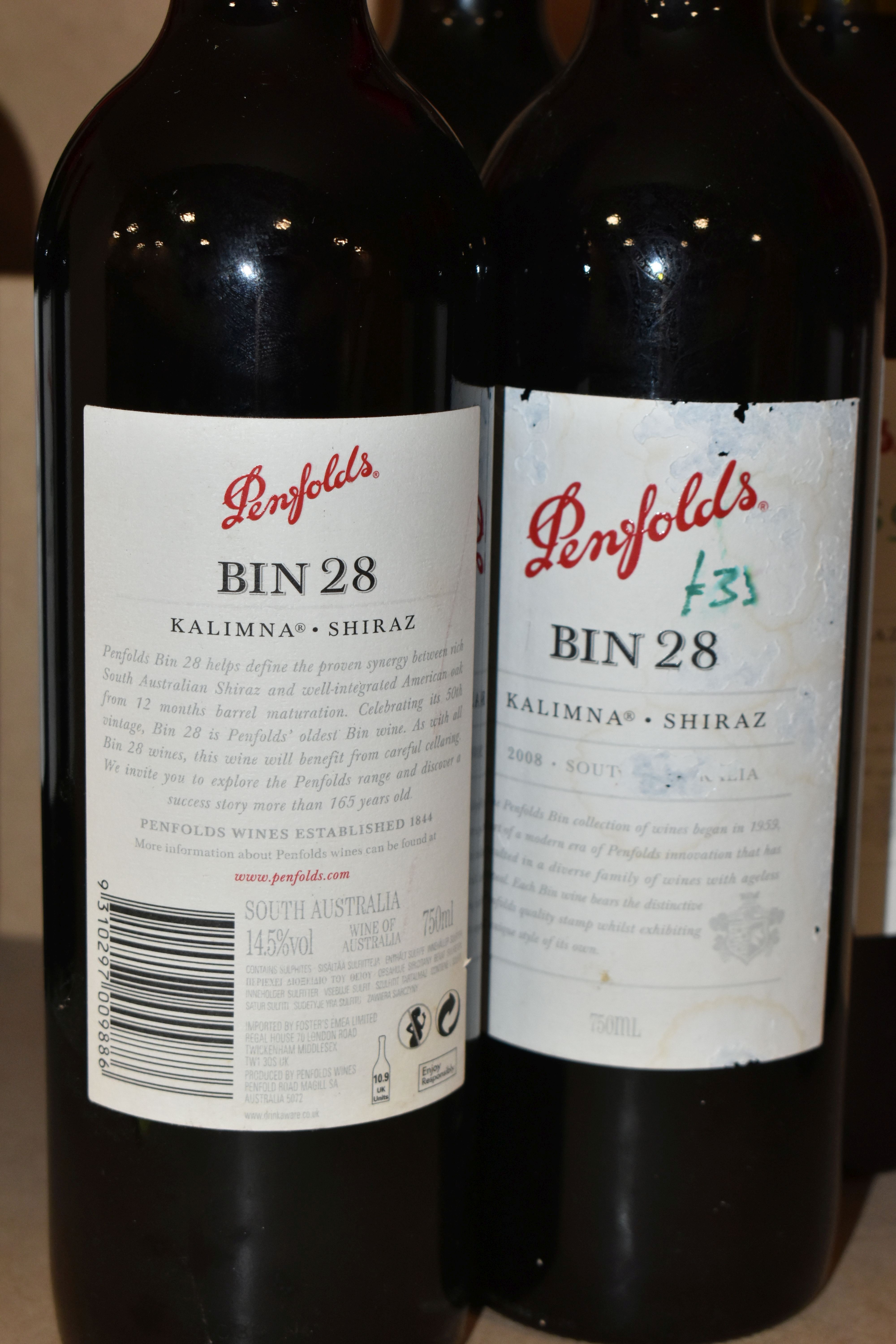 WINE, Four Bottles of PENFOLDS BIN 28 KALIMNA SHIRAZ 2008 (Aus) 14.5% vol. 750ml, all seals intact - Image 2 of 3