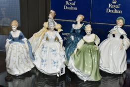 SIX BOXED ROYAL DOULTON FIGURINES, comprising 'Fair Lady' HN2193, 'Jessica' HN3169, 'Fragrance'