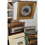 A SMALL QUANTITY OF PICTURES AND PRINTS ETC, to include an early 20th century oil on canvas
