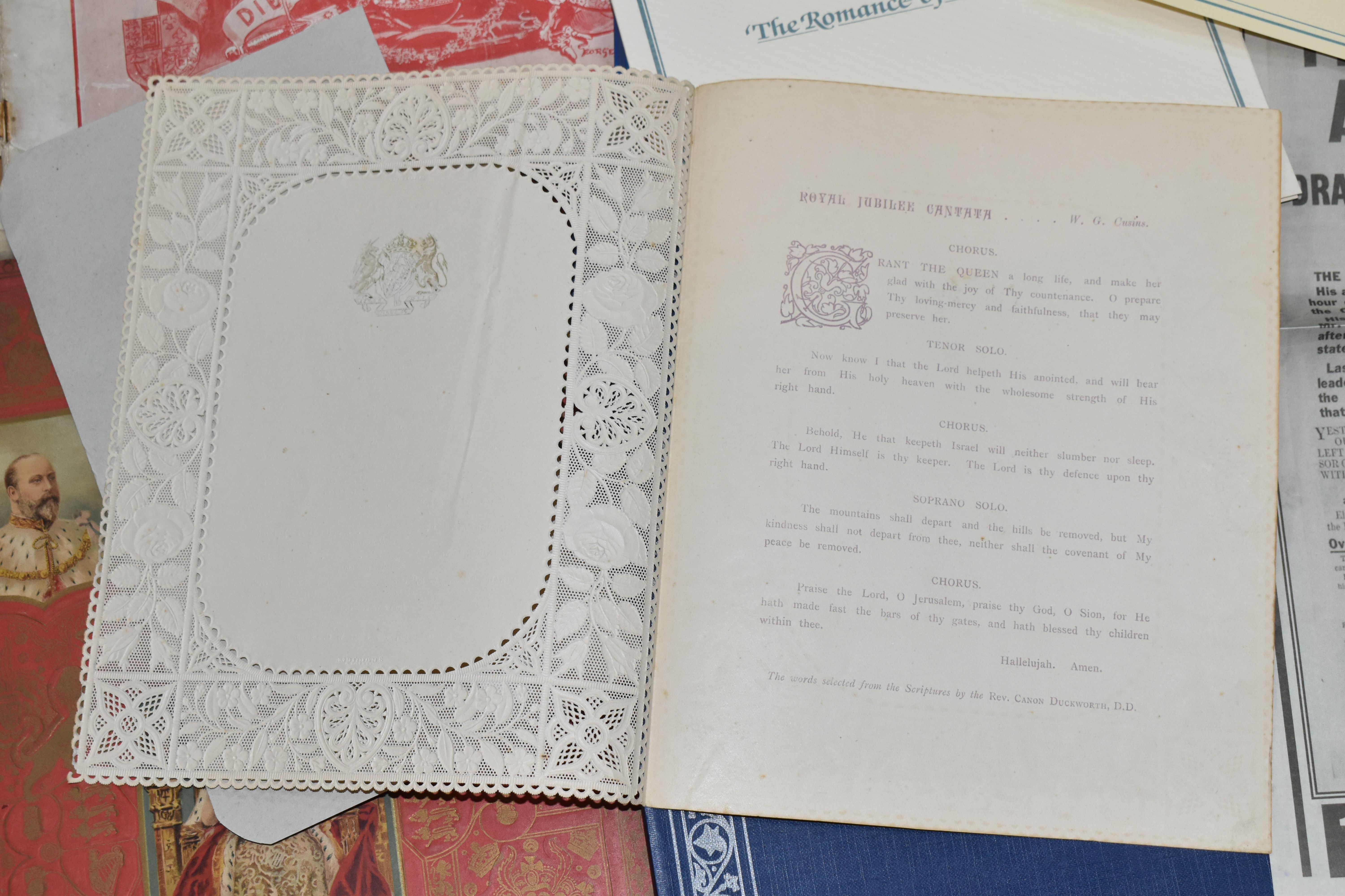 A BOX OF ROYALTY RELATED EPHEMERA, to include a programme from Buckingham Palace dated 'Friday - Image 5 of 6