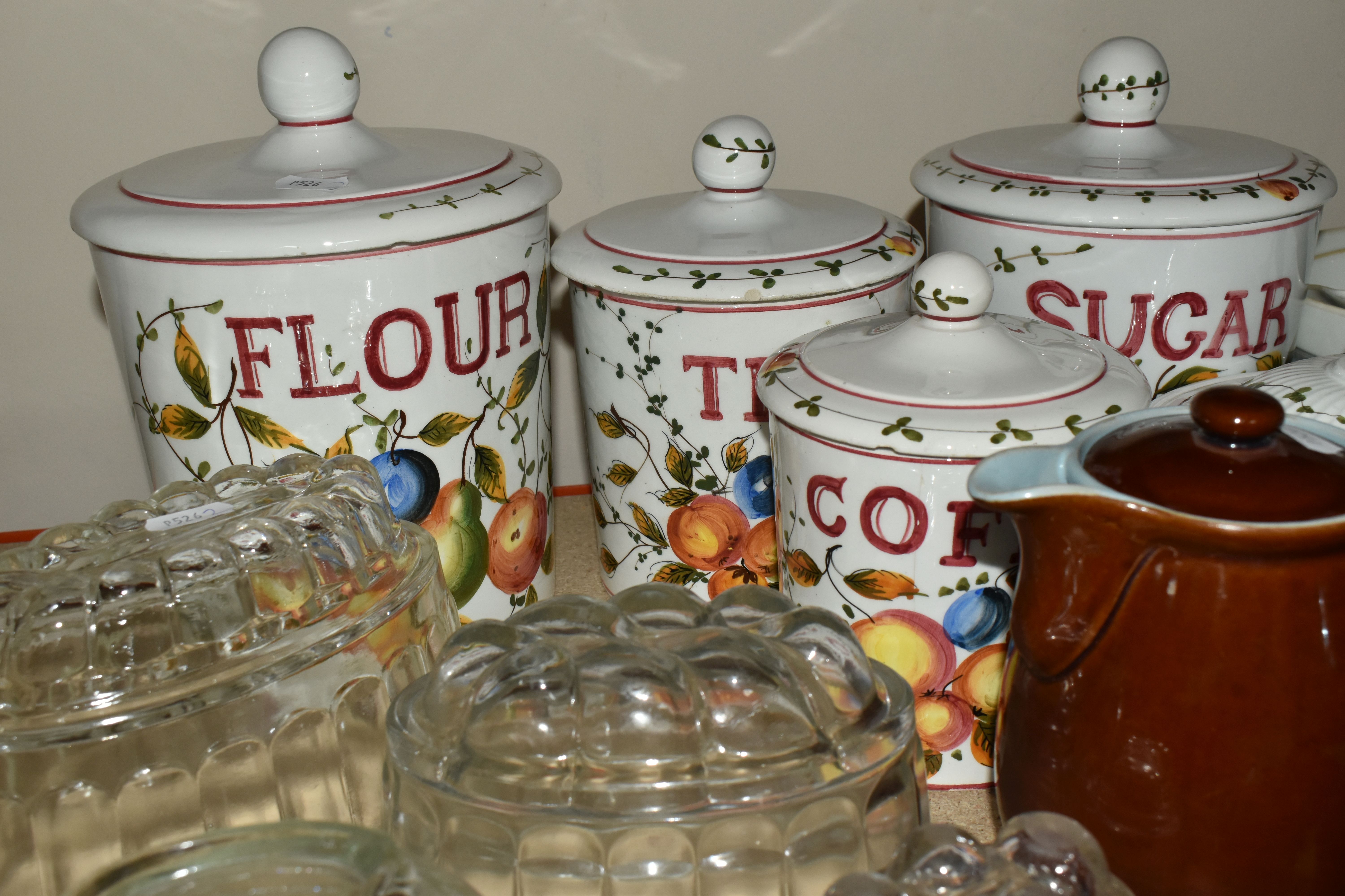 A COLLECTION OF JELLY MOULDS AND LIMOGES SAUCEPANS, comprising five clear glass jelly moulds, a late - Image 6 of 13