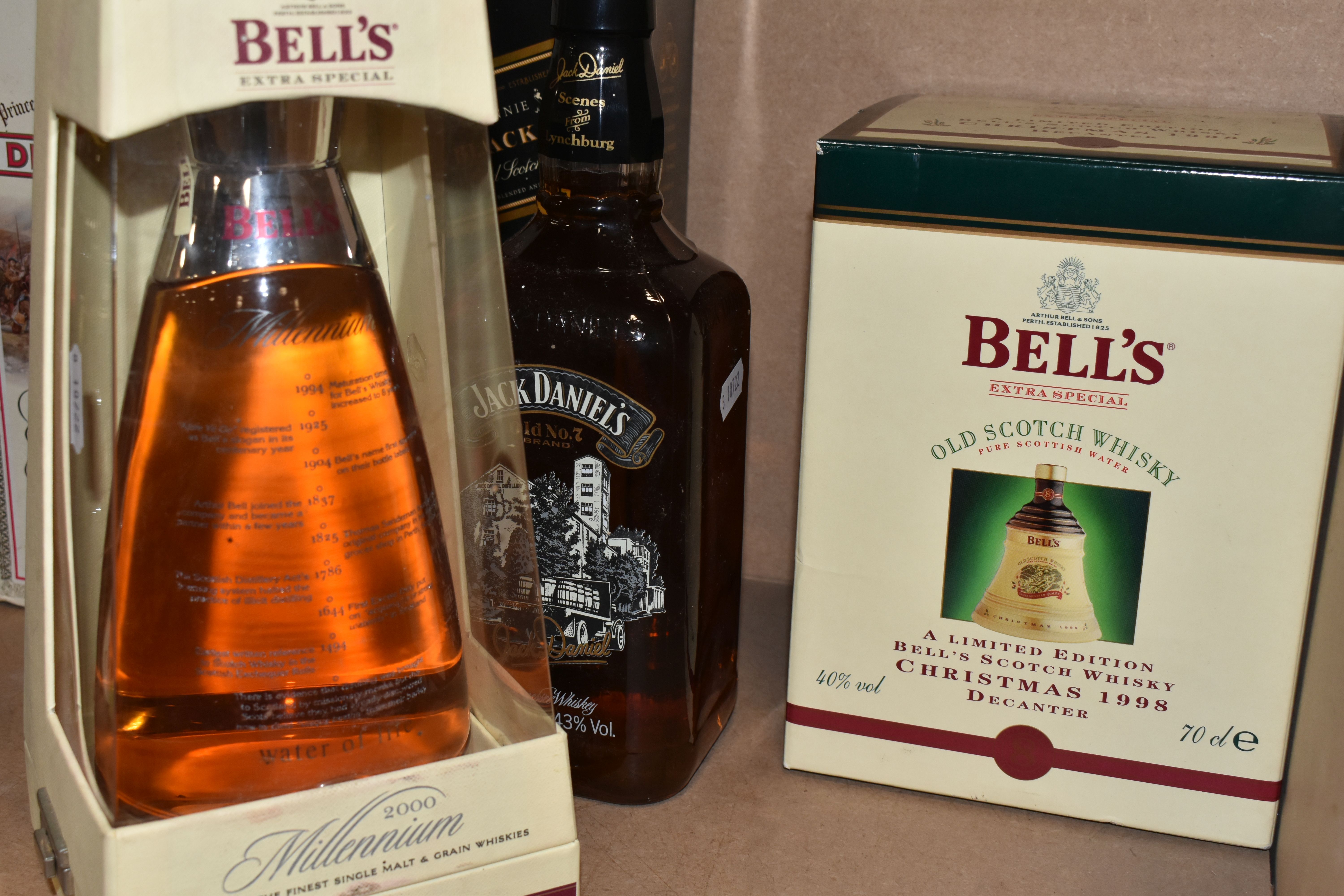 FOUR BOTTLES OF WHISKY comprising one bottle of BELL'S 2000 MILLENNIUM blended Scotch Whisky, aged 8 - Image 3 of 3