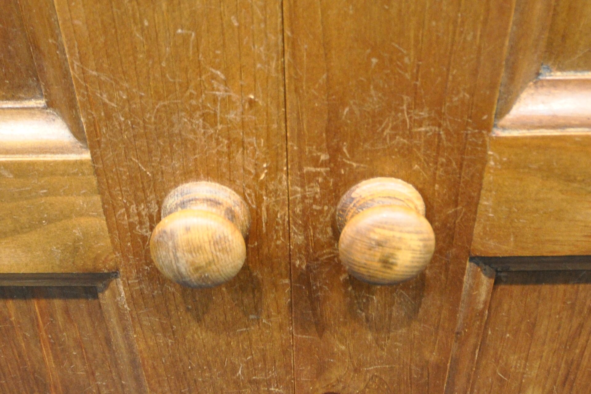 A PINE DOUBLE DOOR WARDROBE, with three drawers, width 130cm x depth 64cm x height 204cm ( - Image 3 of 4