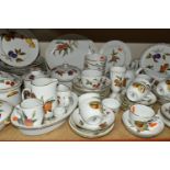 A LARGE QUANTITY OF ROYAL WORCESTER 'EVESHAM' PATTERN DINNERWARE, comprising three covered