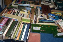 SIX BOXES OF BOOKS, over one hundred books, to include mostly British history, architectural