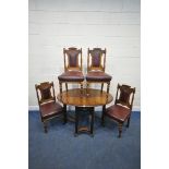 A 20TH CENTURY OAK GATE LEG TABLE, with reeded legs, open width 120cm x closed width 44cm x depth